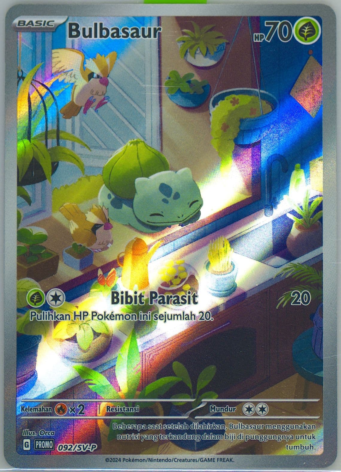 Bulbasaur Shiny Treasure EX Box Purchase Promo Pack (092) 2024 Pokemon Indonesian SV-P Promo