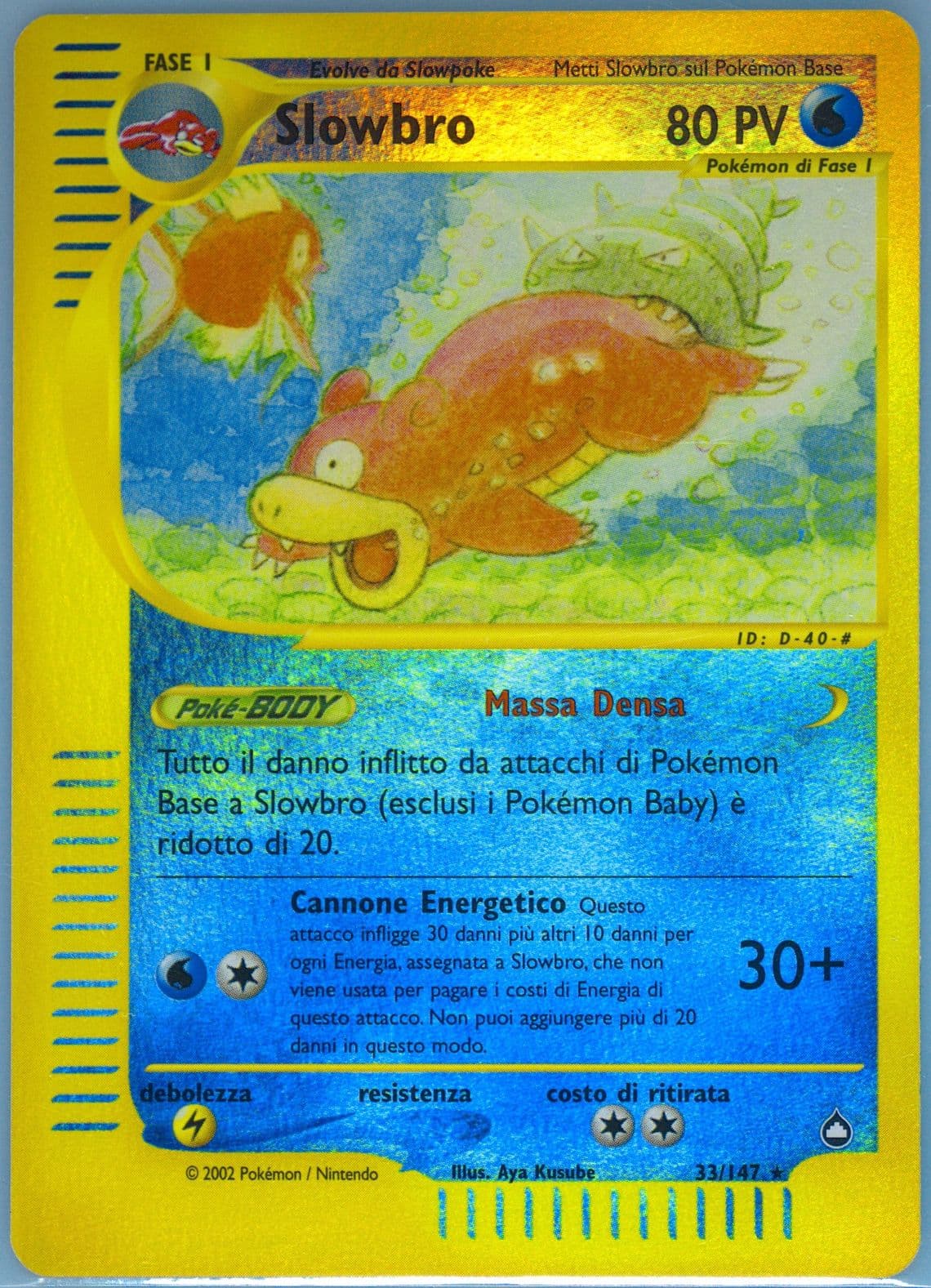 Slowbro-Reverse Foil Italian (33) 2003 Pokemon Aquapolis