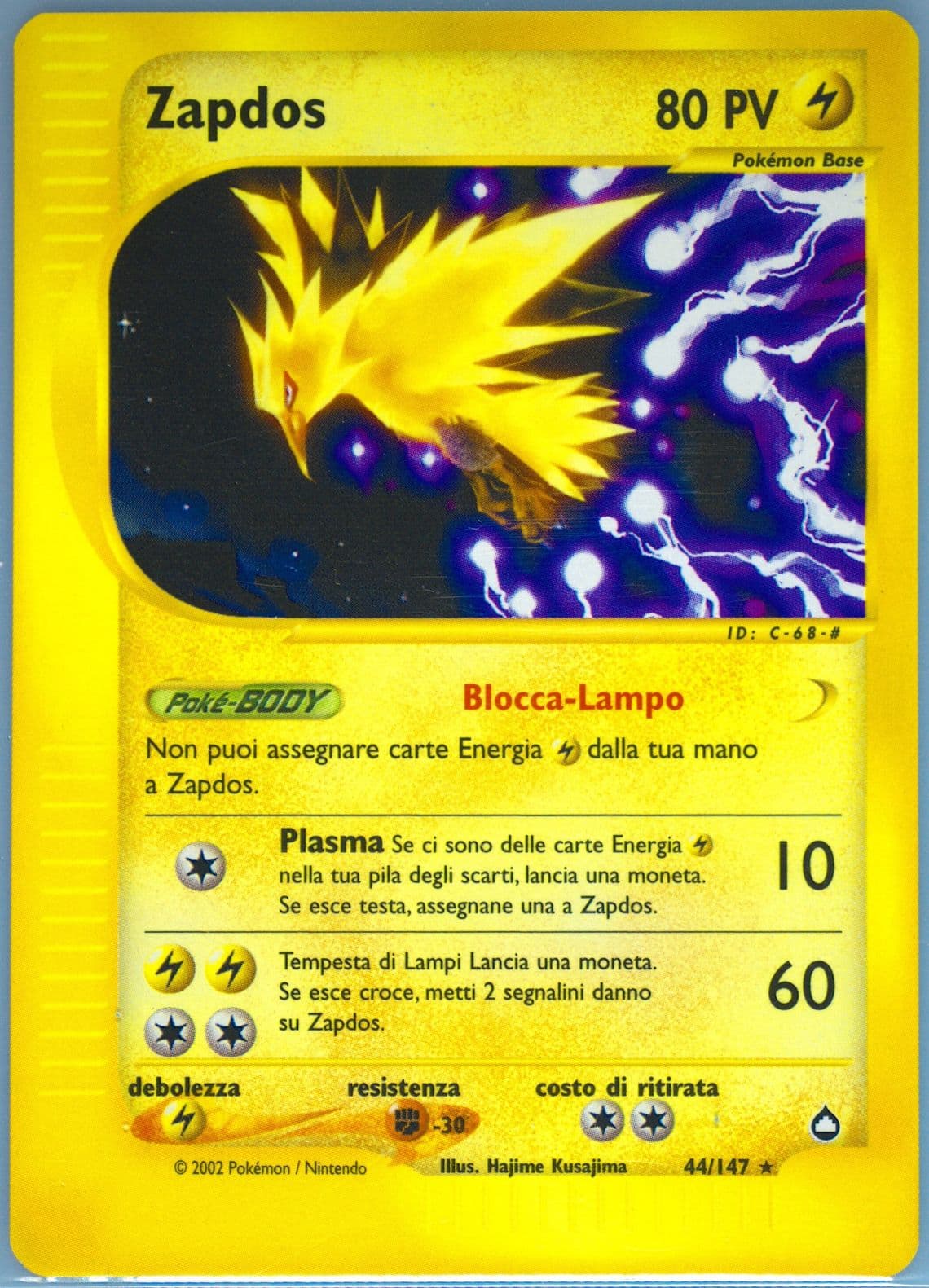 Zapdos Italian (44) 2003 Pokemon Aquapolis