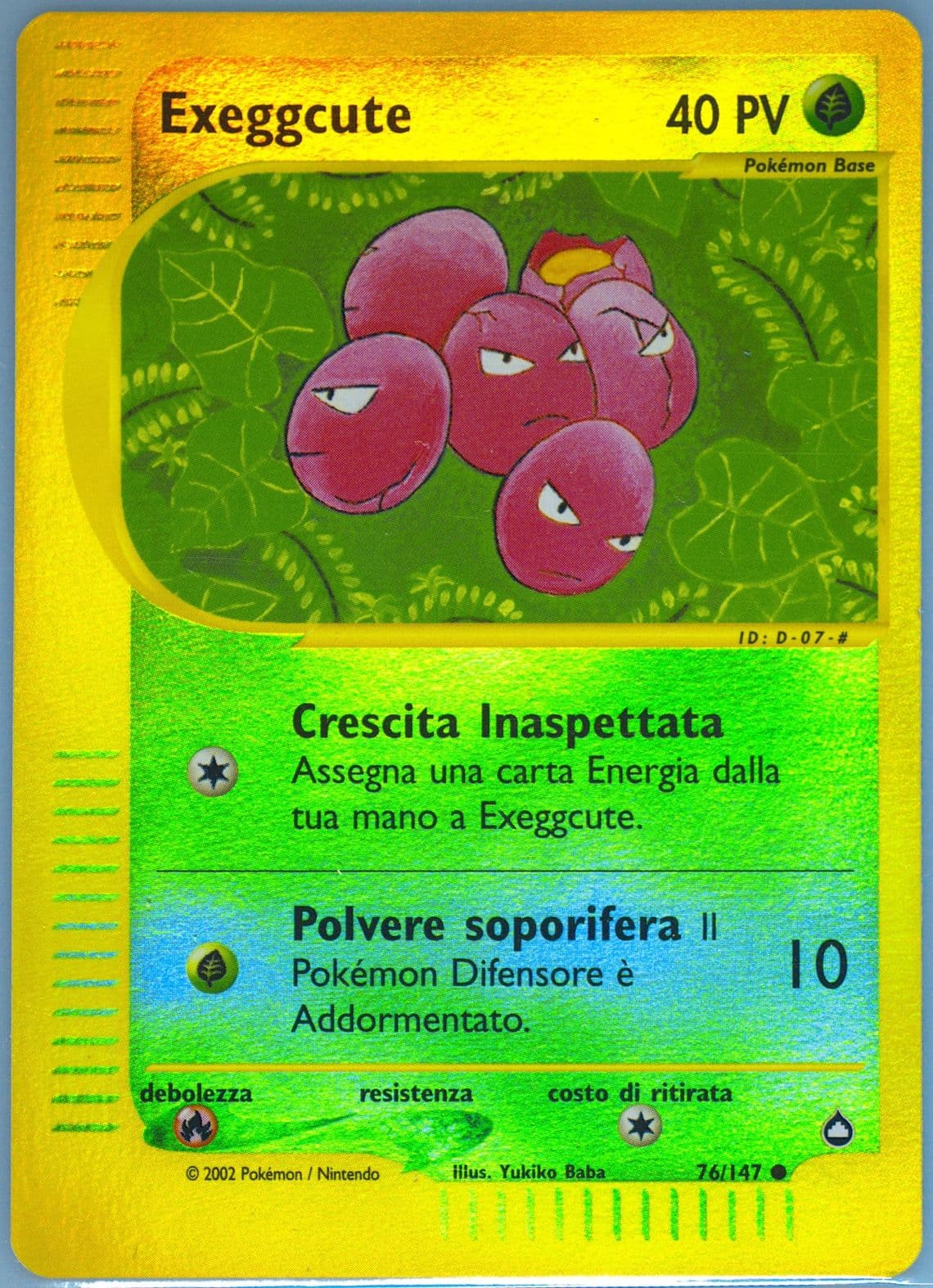 Exeggcute-Reverse Foil Italian (76) 2003 Pokemon Aquapolis