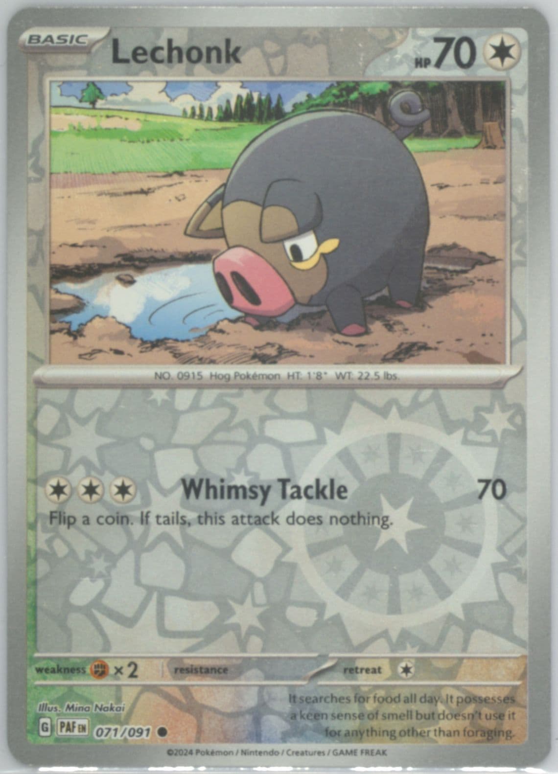 Lechonk Reverse Holo (071) 2024 Pokemon Paf EN-Paldean Fates