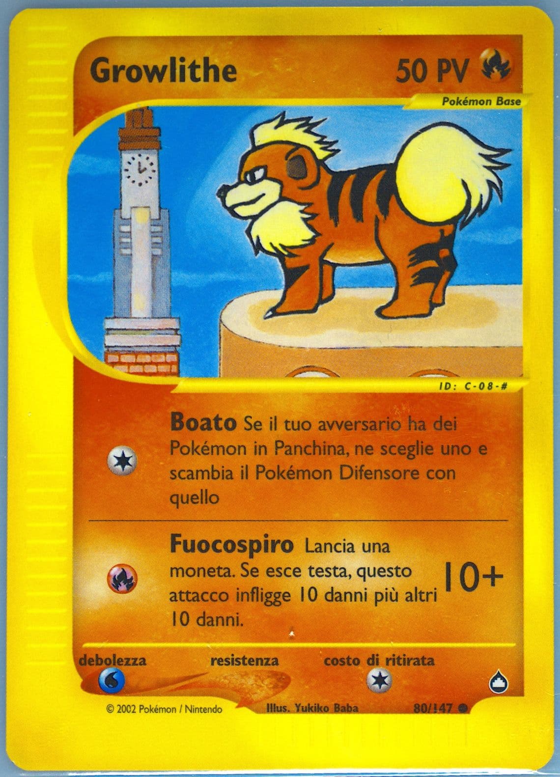 Growlithe Italian (80) 2003 Pokemon Aquapolis