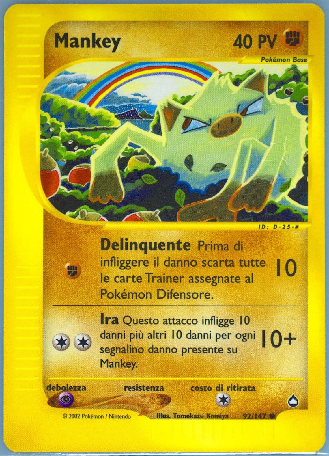 Mankey Italian (92) 2003 Pokemon Aquapolis