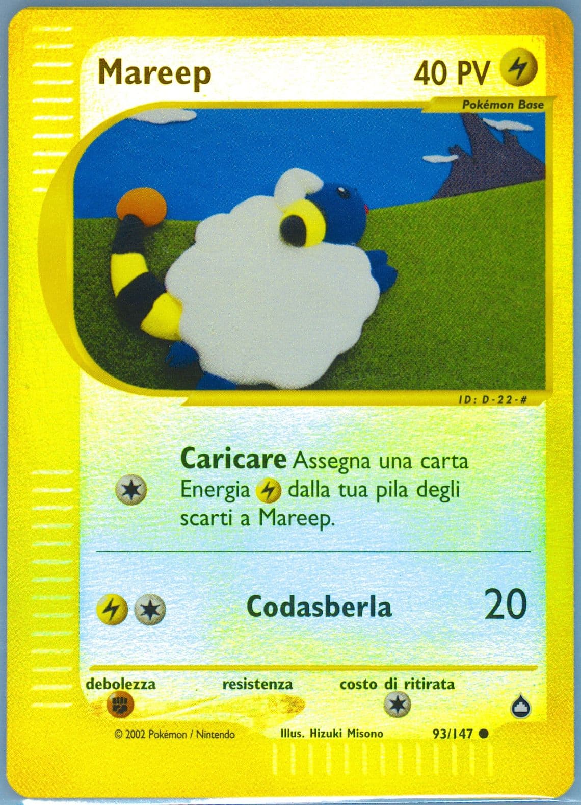 Mareep-Reverse Foil Italian (93) 2003 Pokemon Aquapolis