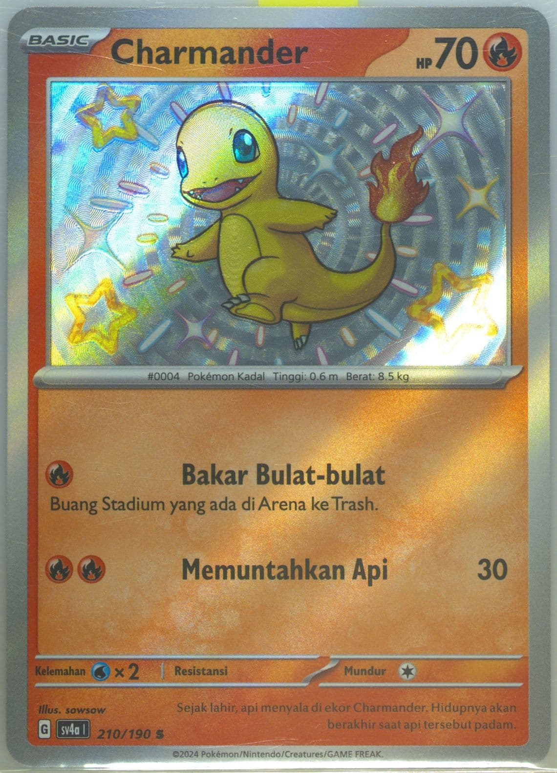 Charmander S (210) 2024 Pokemon Indonesian Sv4a I-Shiny Treasure EX