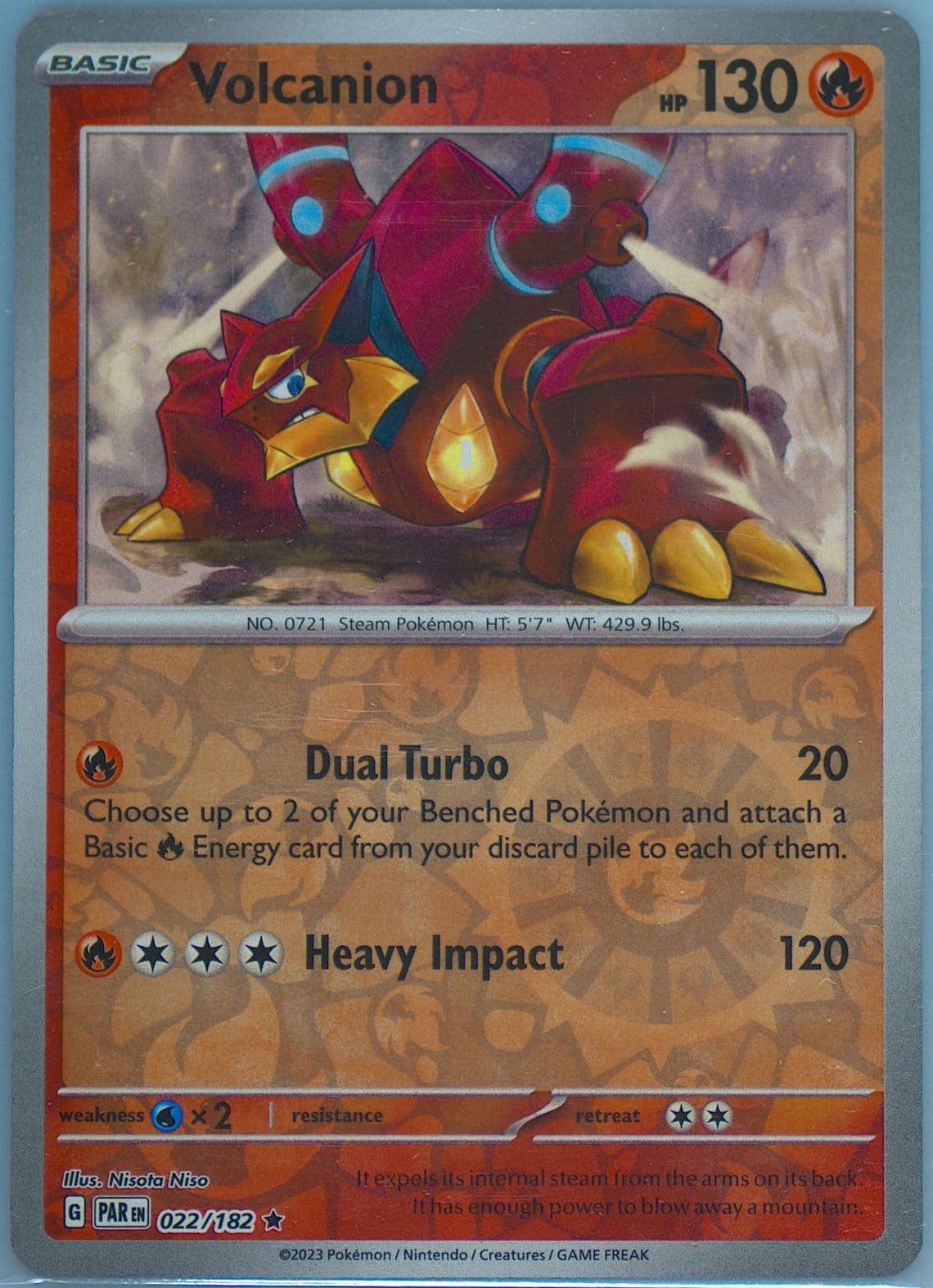 Volcanion Reverse Holo (022) 2023 Pokemon Par EN-Paradox Rift