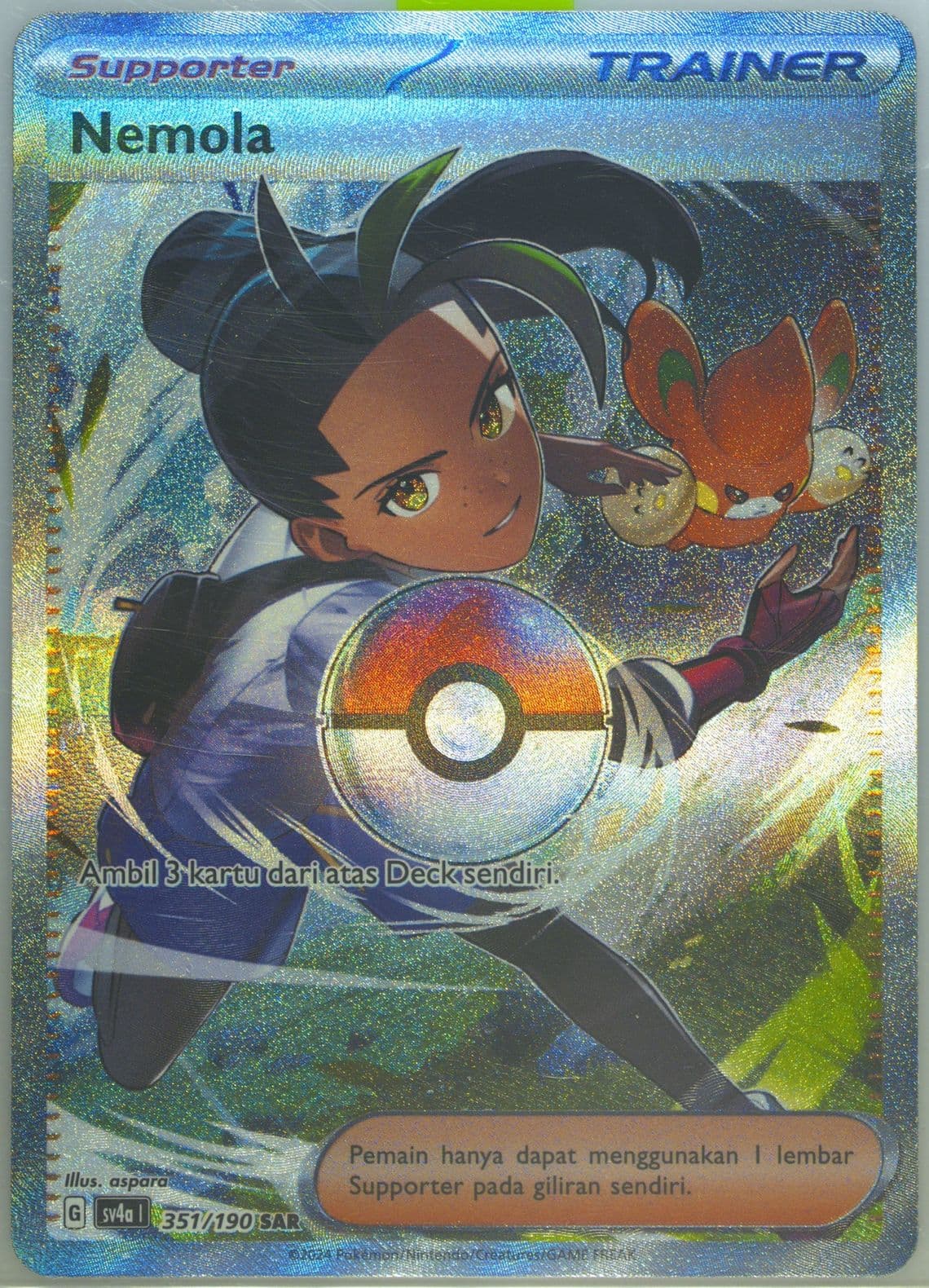 Nemona Special Art Rare (351) 2024 Pokemon Indonesian Sv4a I-Shiny Treasure EX