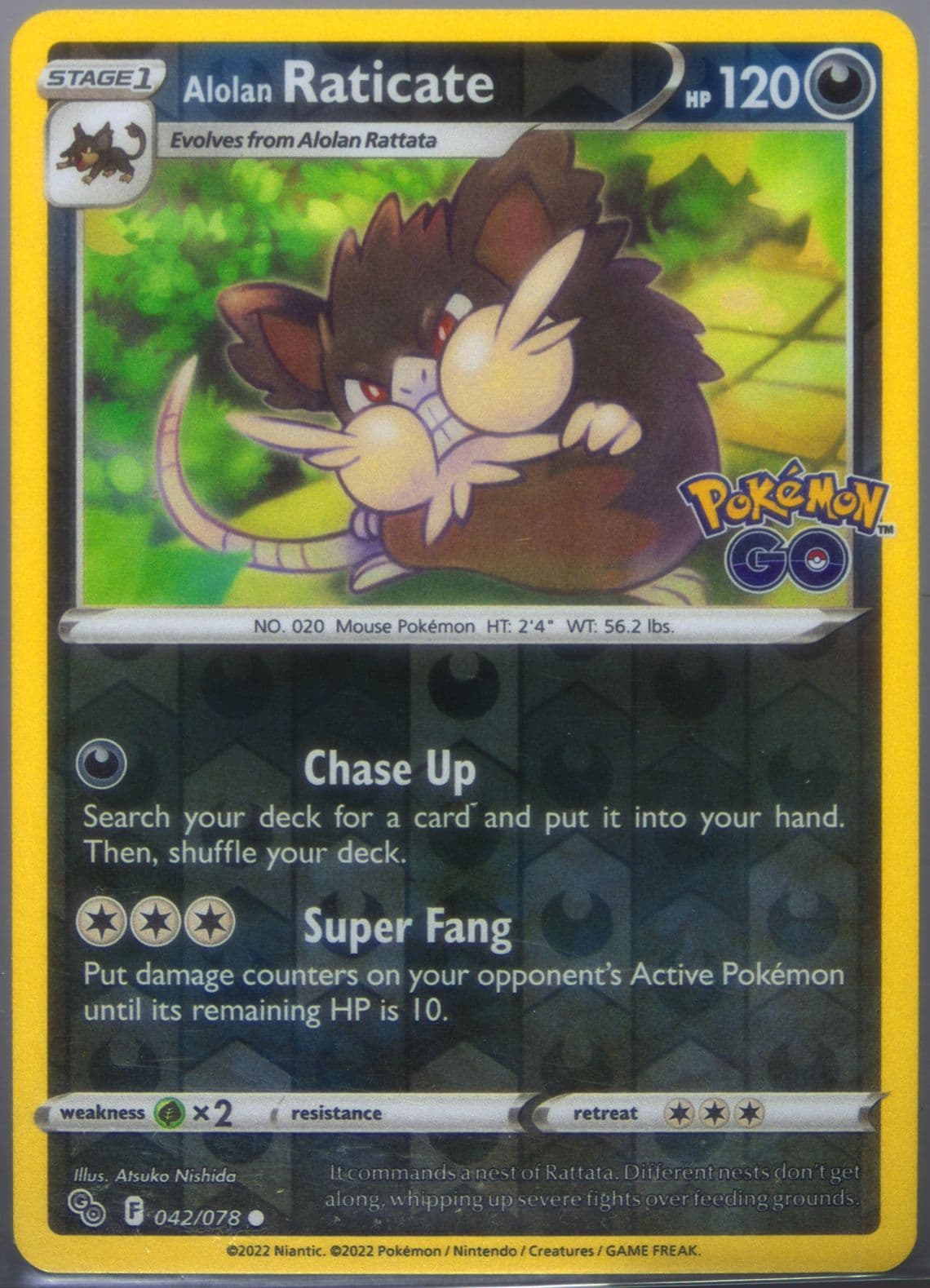 Alolan Raticate-Reverse Foil (042) 2022 Pokemon Go