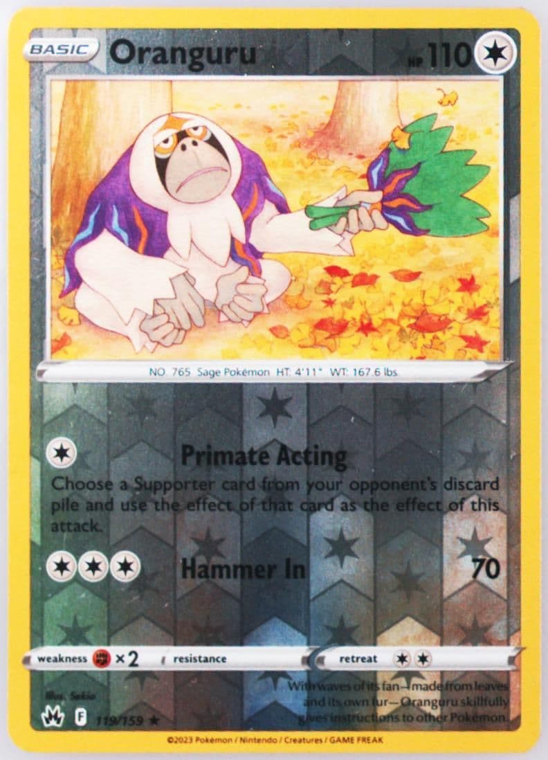 Oranguru-Reverse Foil (119) 2023 Pokemon Sword and Shield Crown Zenith