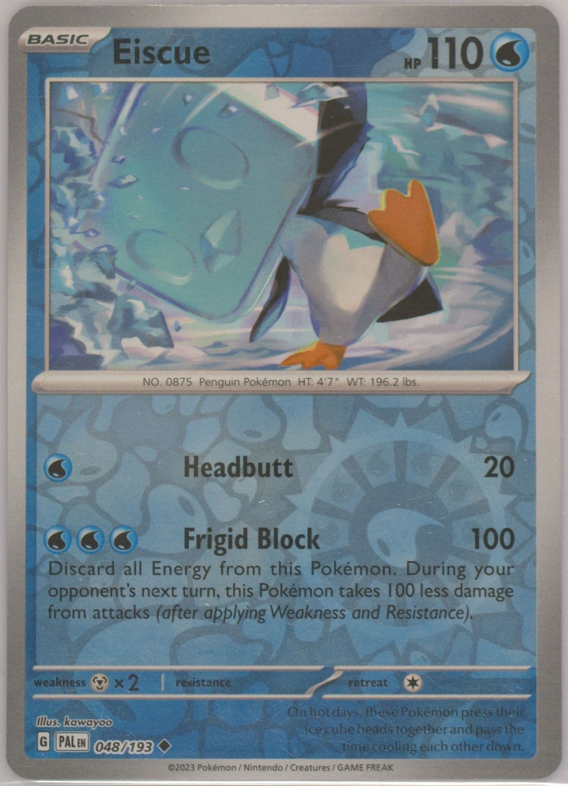 Eiscue Reverse Holo (048) 2023 Pokemon Pal EN-Paldea Evolved