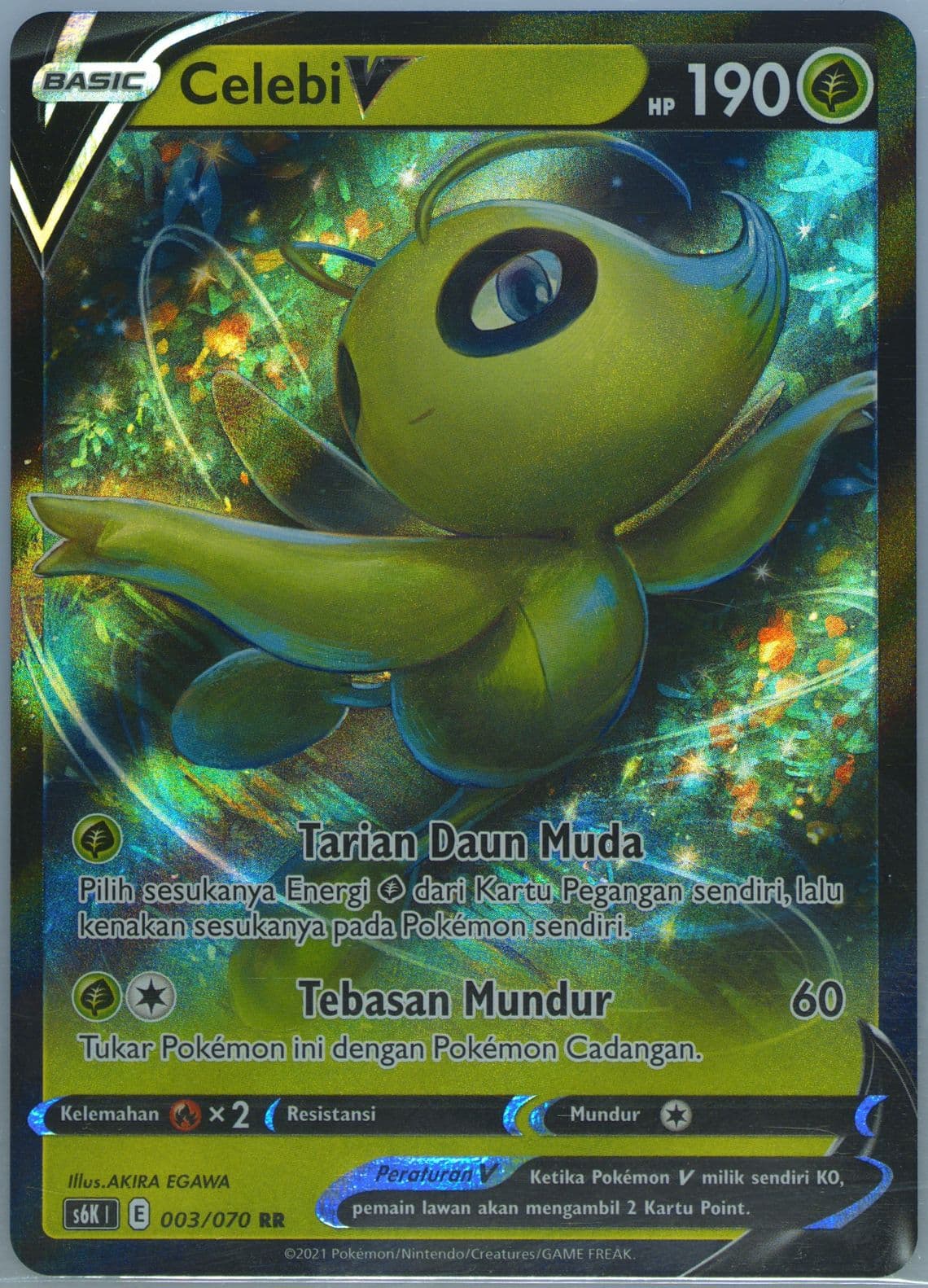 Celebi V (003) 2021 Pokemon Indonesian Sword & Shield Jet-Black Spirit