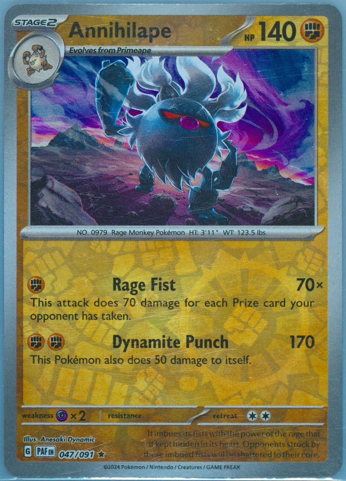 Annihilape Reverse Holo (047) 2024 Pokemon Paf EN-Paldean Fates