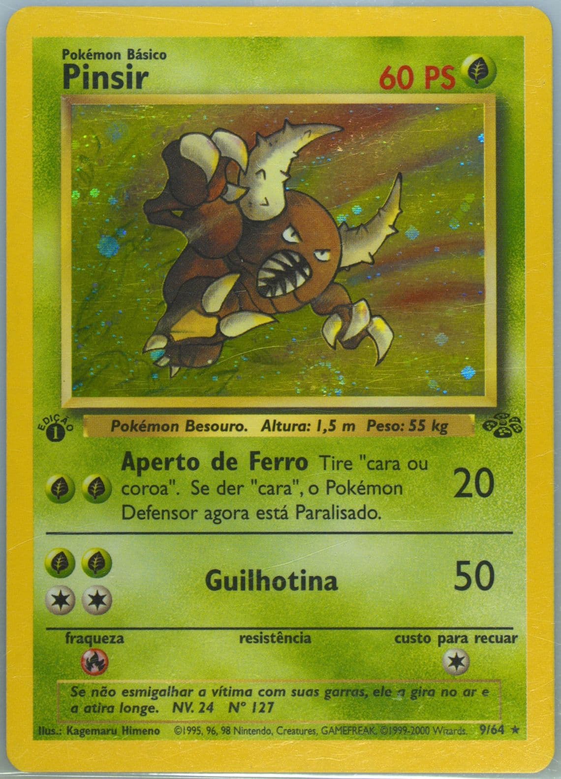Pinsir-Holo 1st Edition (9) 2000 Pokemon Portuguese Jungle
