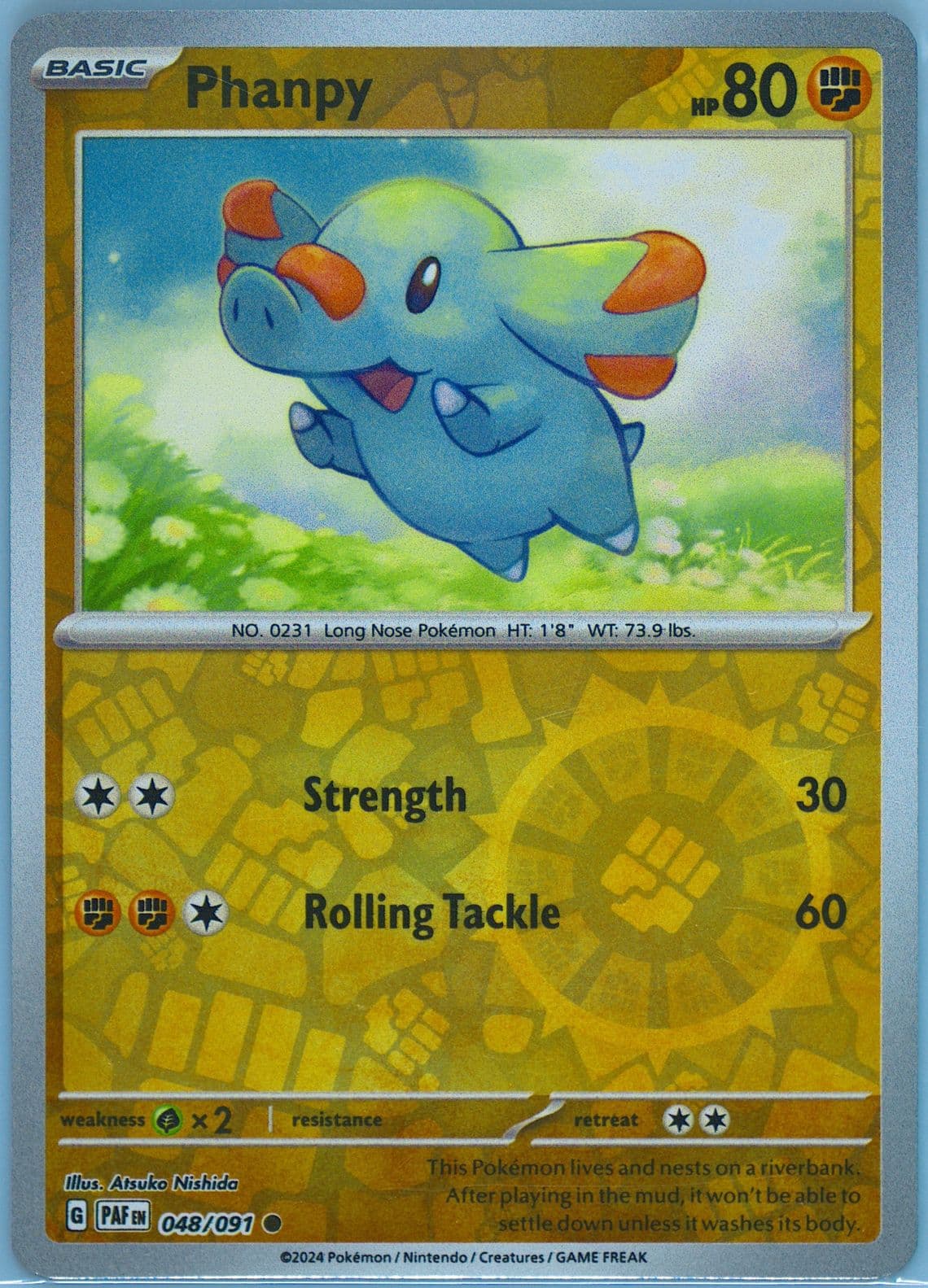 Phanpy Reverse Holo (048) 2024 Pokemon Paf EN-Paldean Fates