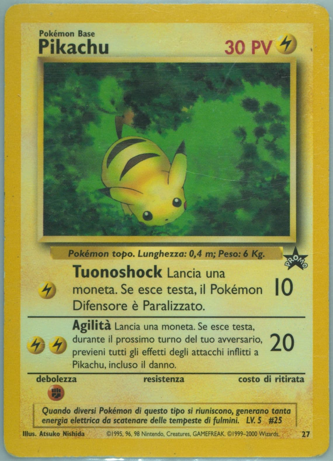 Pikachu Italian (27) 2001 Pokemon Promo Black Star
