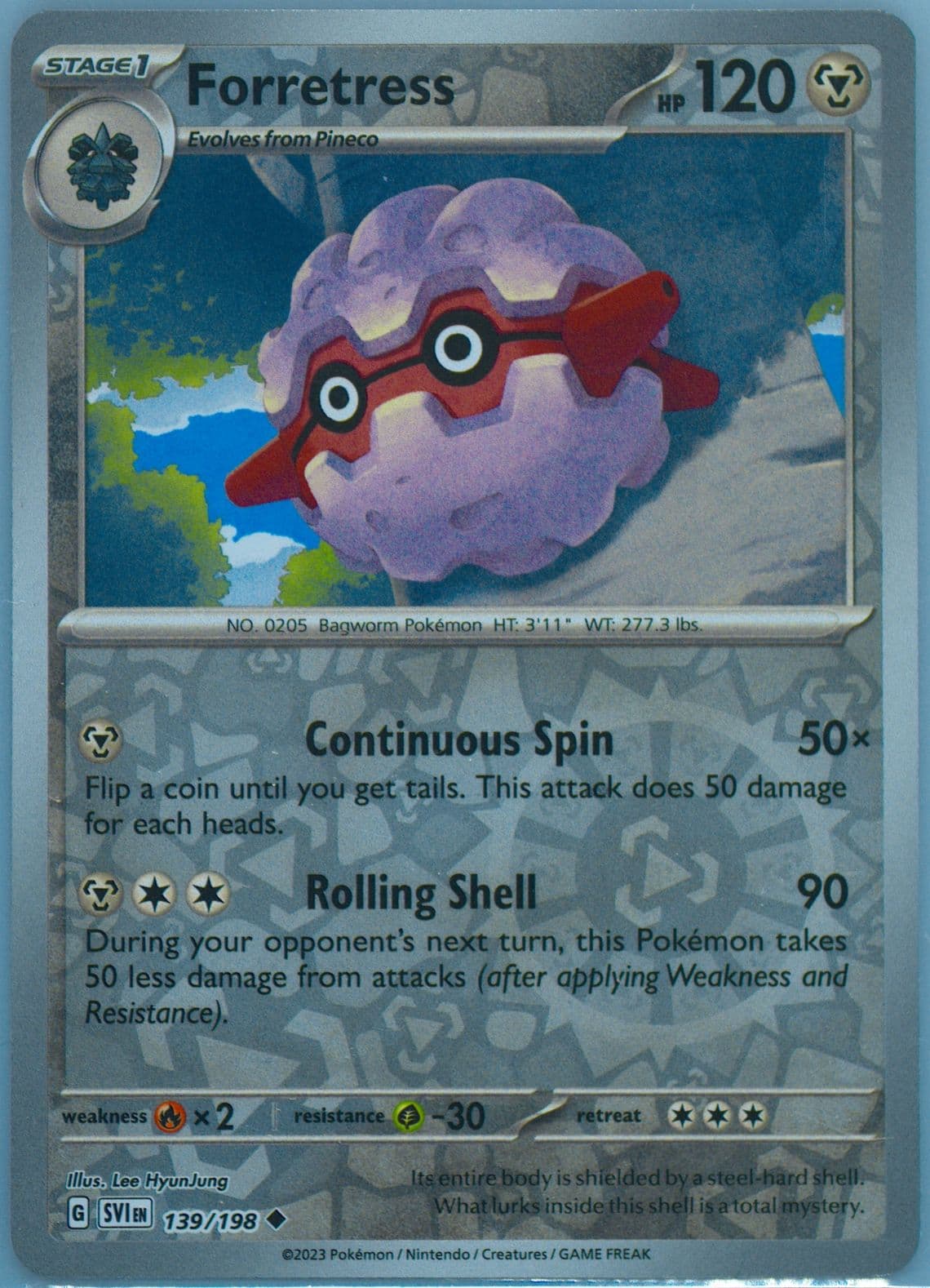 Forretress Reverse Holo (139) 2023 Pokemon Svi EN-Scarlet & Violet