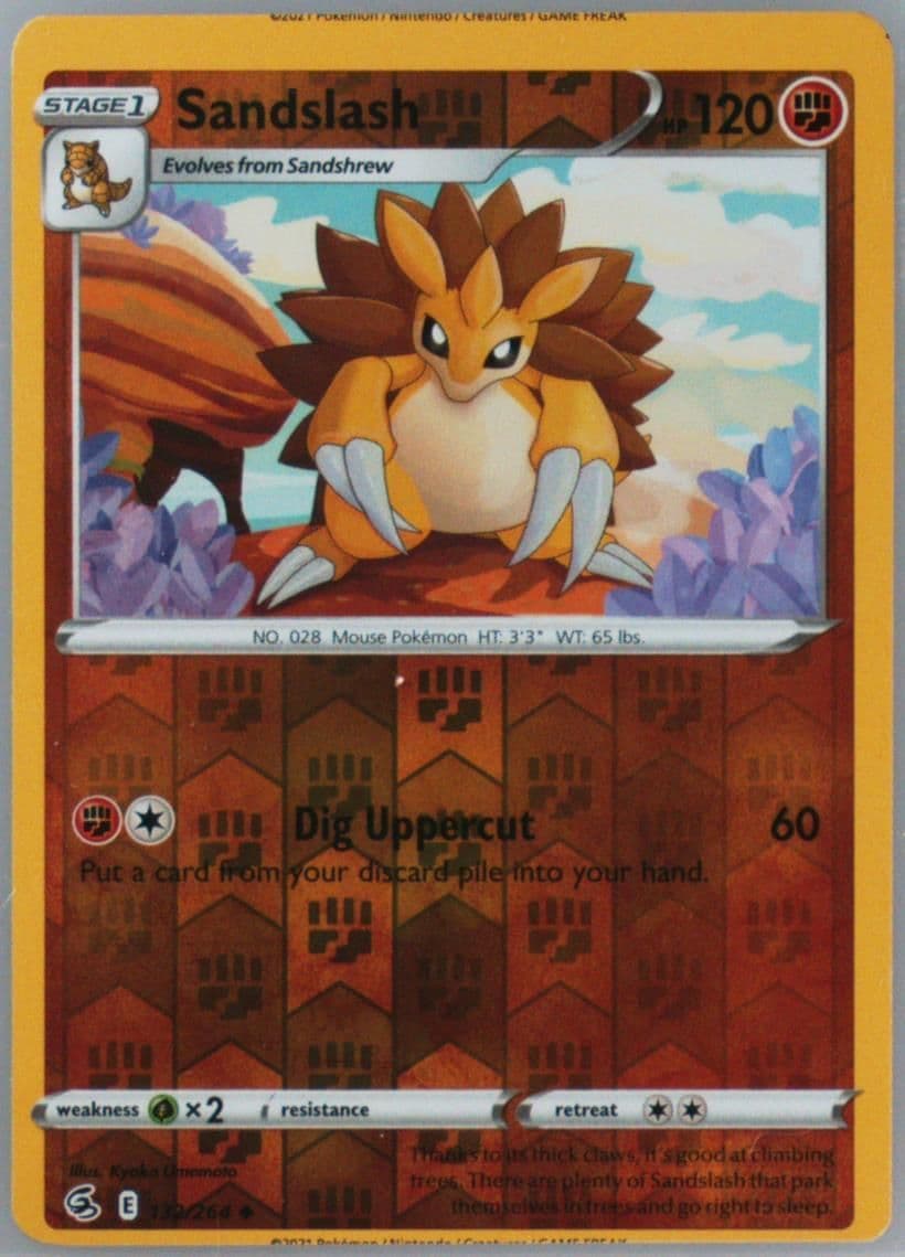 Sandslash-Reverse Foil (132) 2021 Pokemon Sword & Shield Fusion Strike
