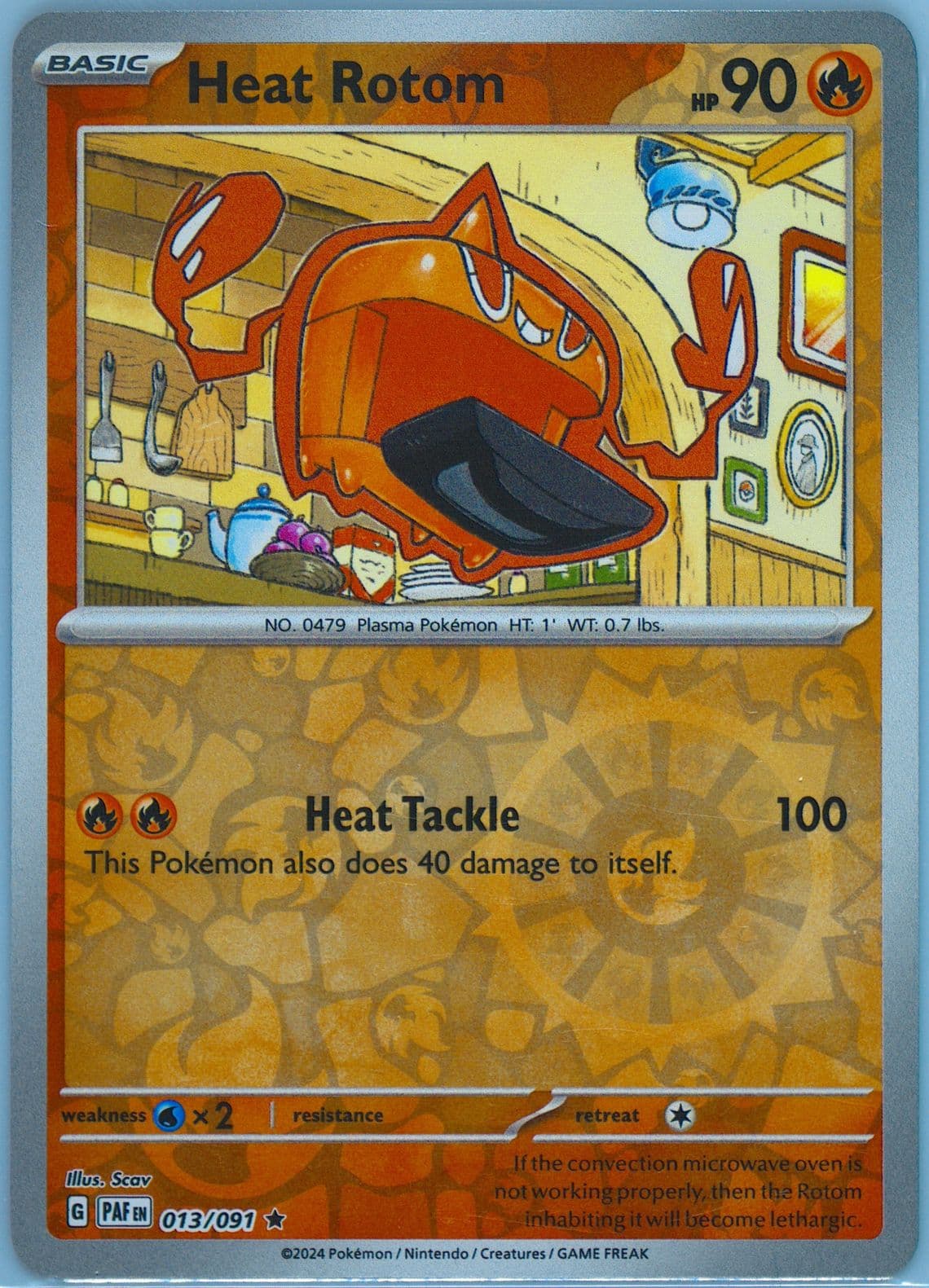 Heat Rotom Reverse Holo (013) 2024 Pokemon Paf EN-Paldean Fates