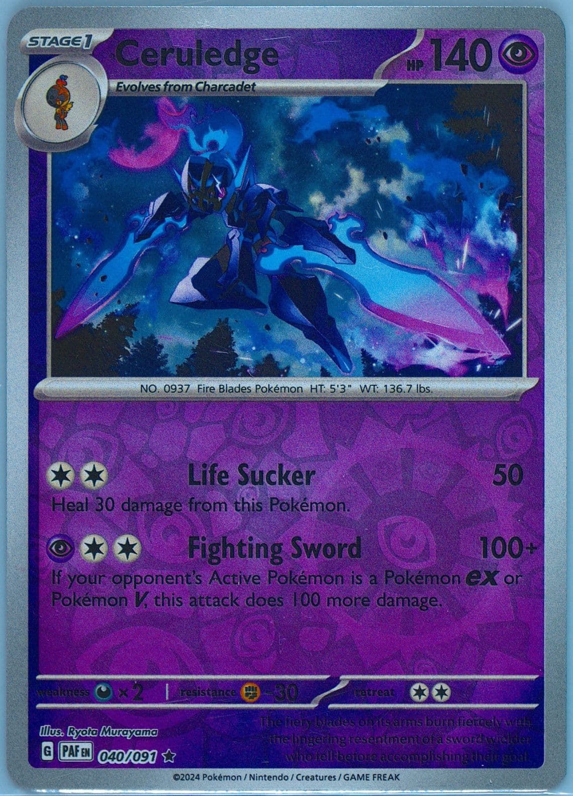 Ceruledge Reverse Holo (040) 2024 Pokemon Paf EN-Paldean Fates