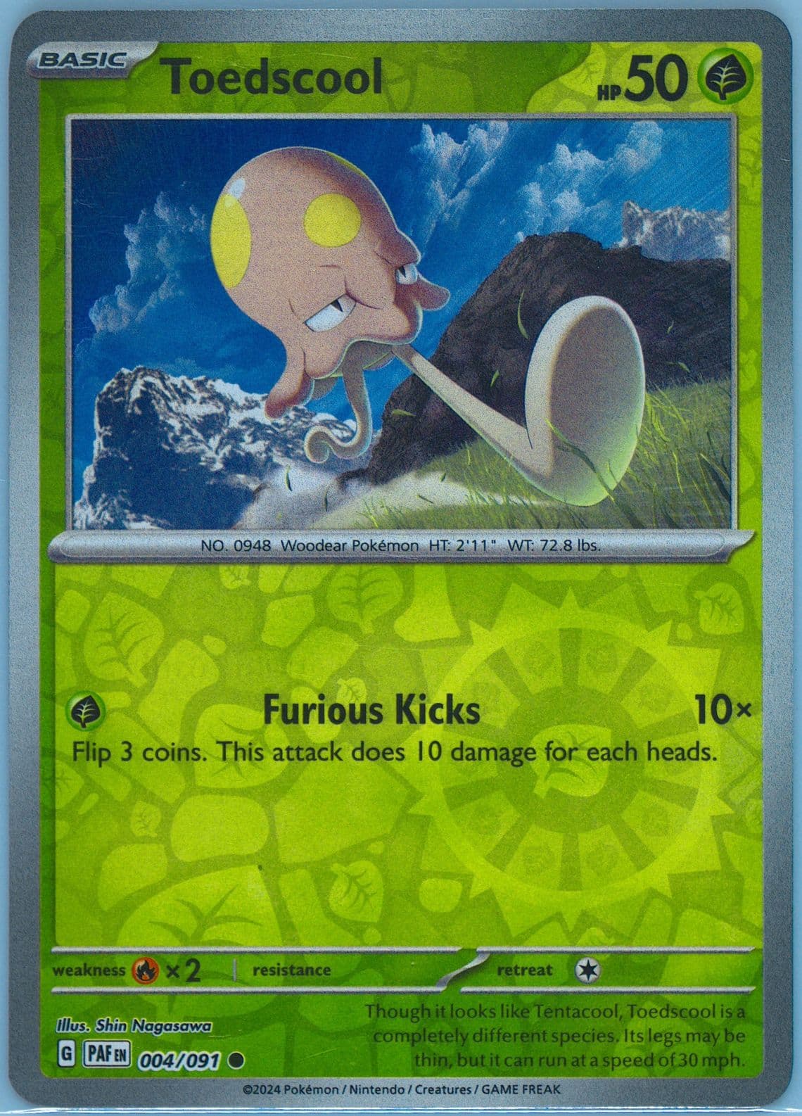 Toedscool Reverse Holo (004) 2024 Pokemon Paf EN-Paldean Fates