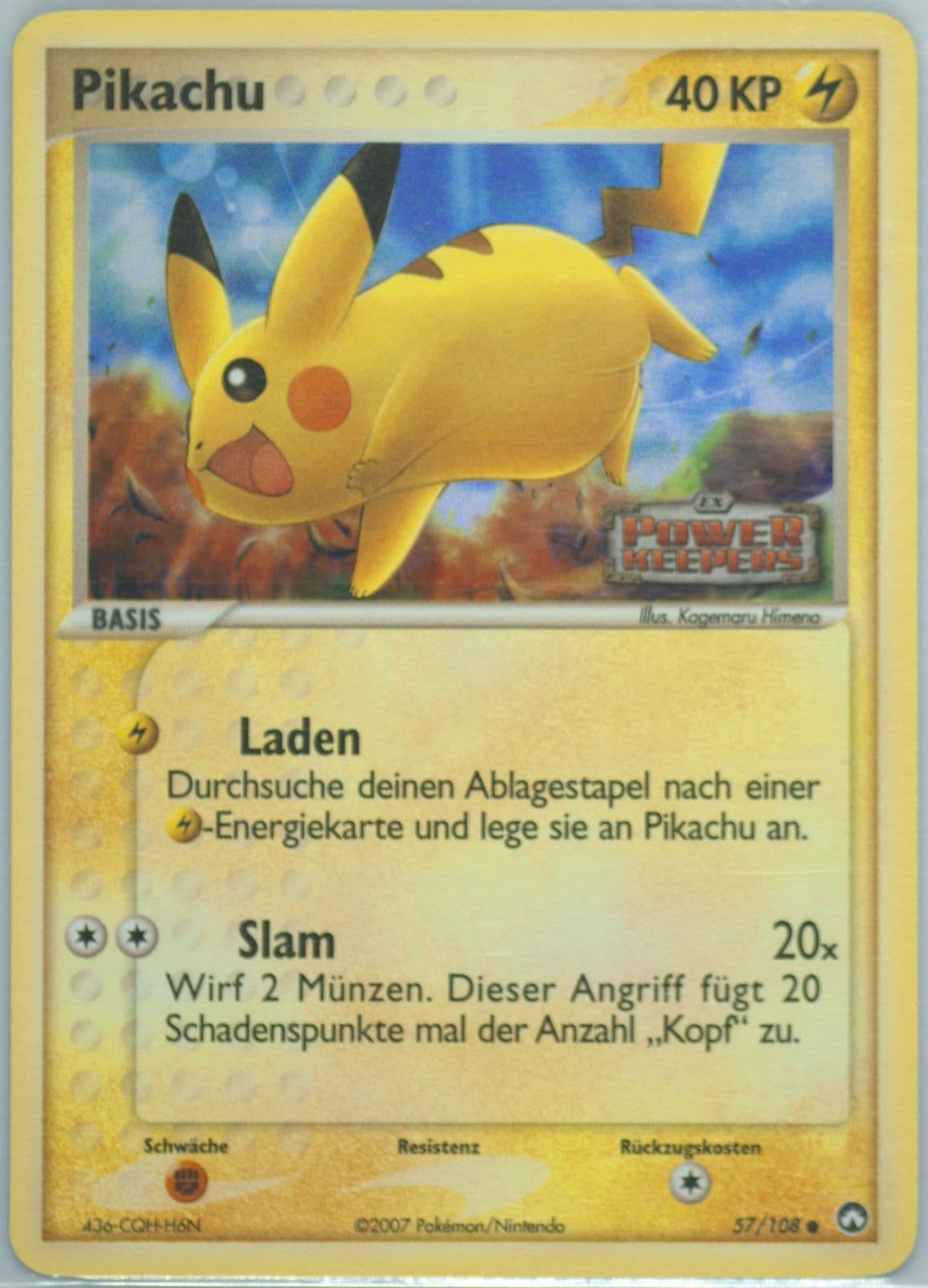 Pikachu-Reverse Foil German (57) 2007 Pokemon EX Power Keepers