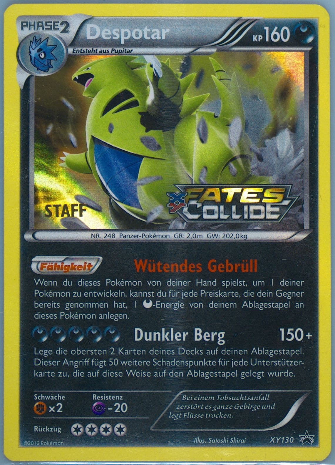 Despotar-Holo Fates Collide-Prerelease-Staff-German (XY130) 2016 Pokemon XY Black Star Promo