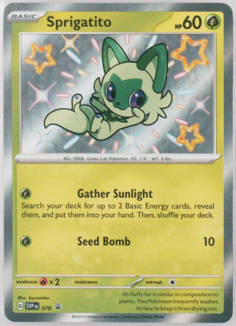 Sprigatito Paldean Fates Meowscarada EX Premium Collection (076) 2024 Pokemon Svp EN-SV Black Star Promo