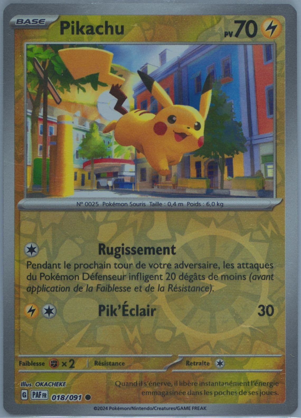 Pikachu Reverse Holo (018) 2024 Pokemon French Paf FR-Paldean Fates