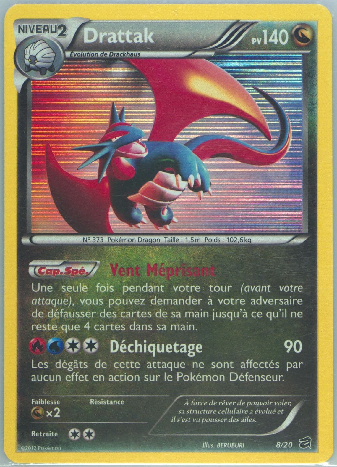 Drattak-Holo French (8) 2012 Pokemon Black & White Dragon Vault