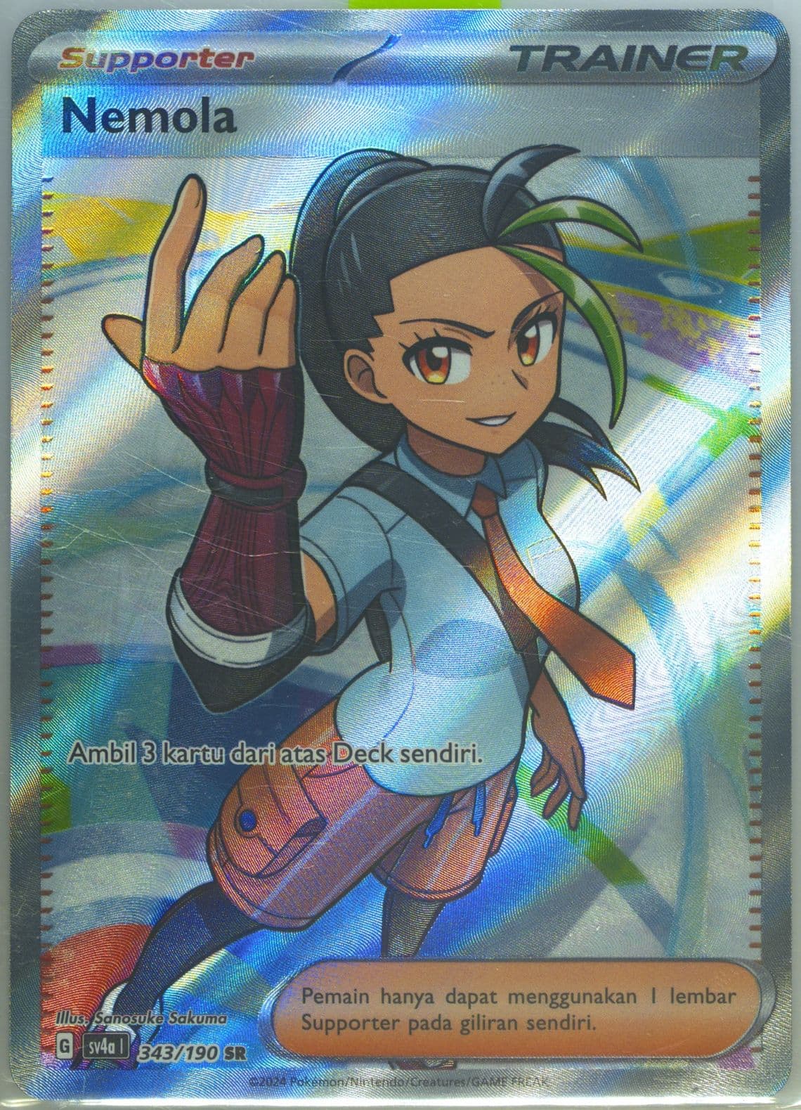 Nemona Super Rare (343) 2024 Pokemon Indonesian Sv4a I-Shiny Treasure EX