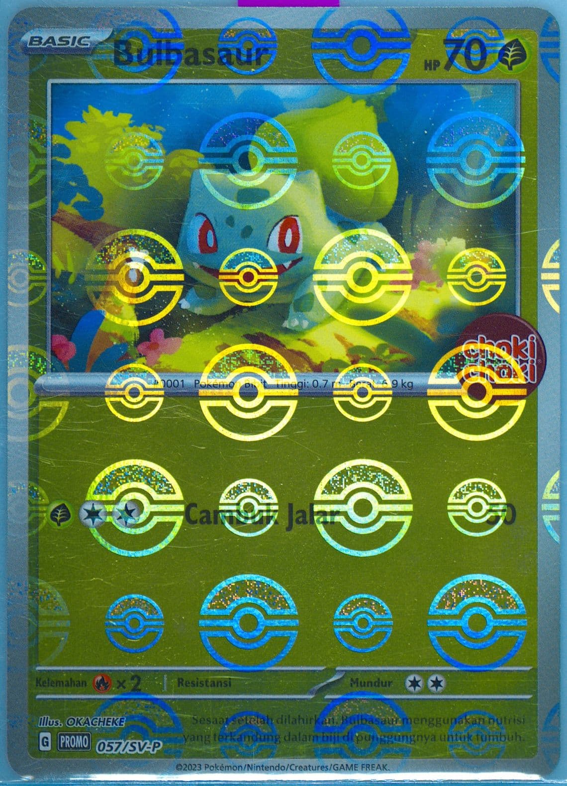 Bulbasaur Choki Choki Chococashew Surprise Pokemon Promotion (057) 2024 Pokemon Indonesian SV-P Promo