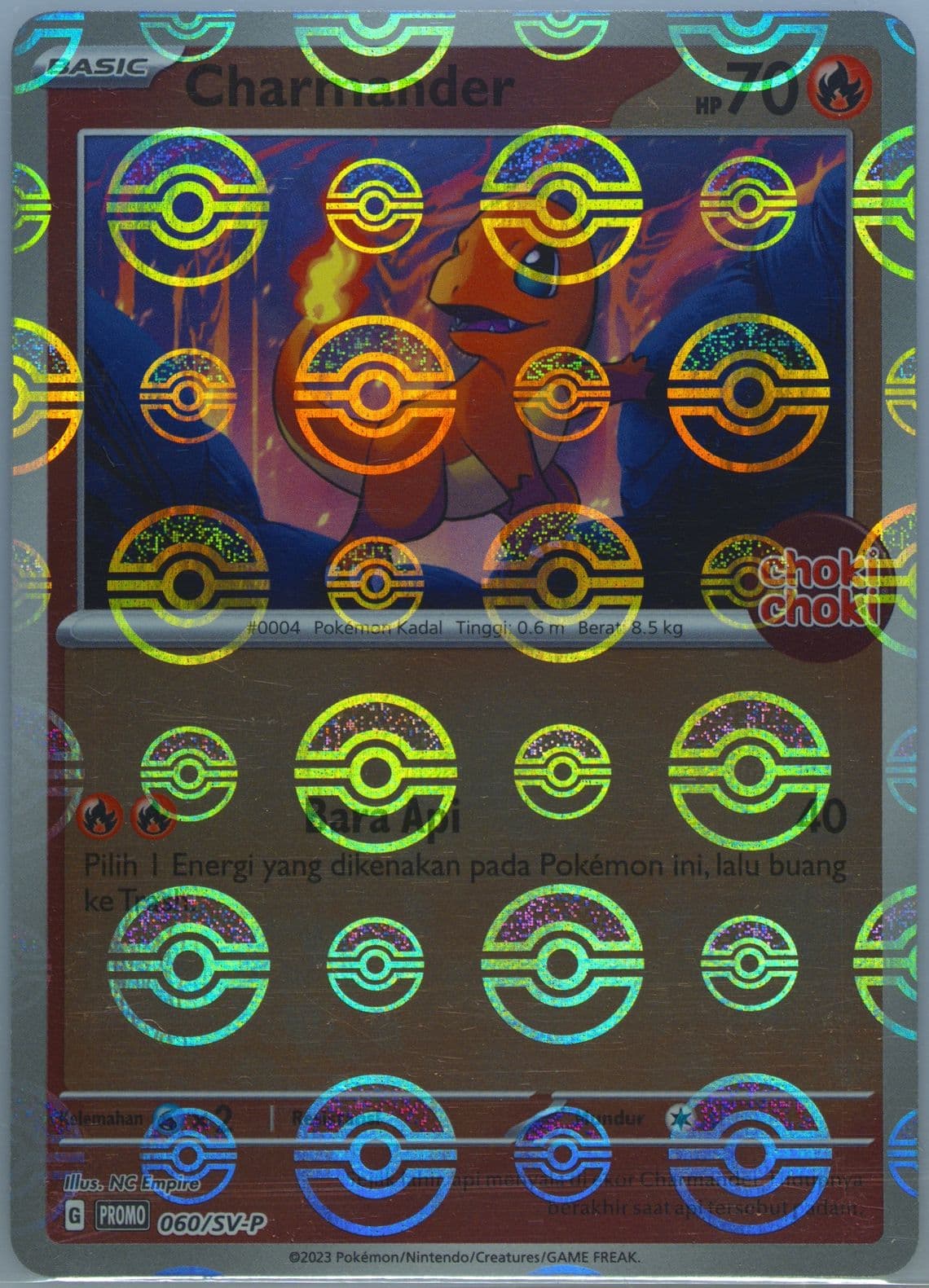 Charmander Choki Choki Chococashew Surprise Pokemon Promotion (060) 2024 Pokemon Indonesian SV-P Promo