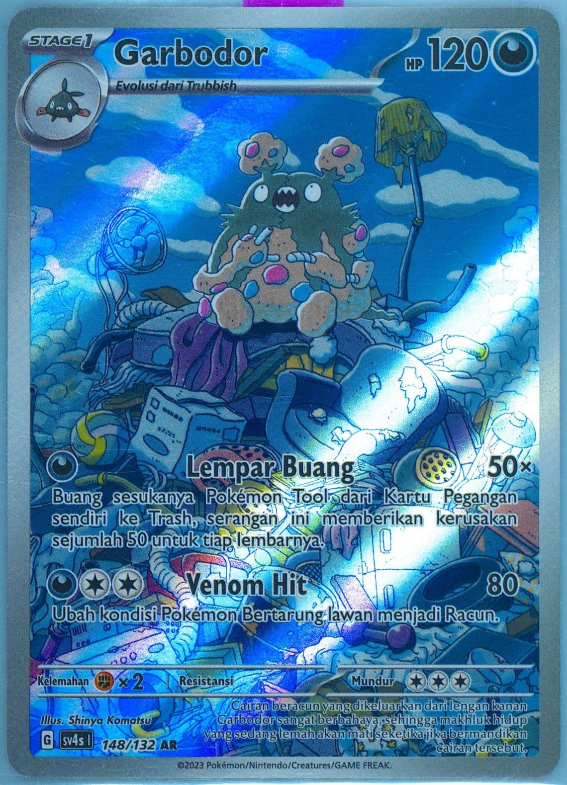 Garbodor Art Rare (148) 2023 Pokemon Indonesian Sv4s I-Pokemon Paradox Encounters