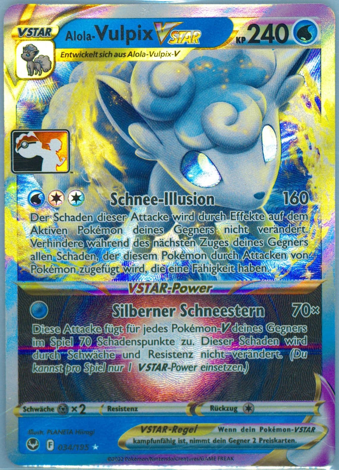 Alolan Vulpix Vstar German (034) 2023 Pokemon Play! Pokemon Prize Pack: Series 3