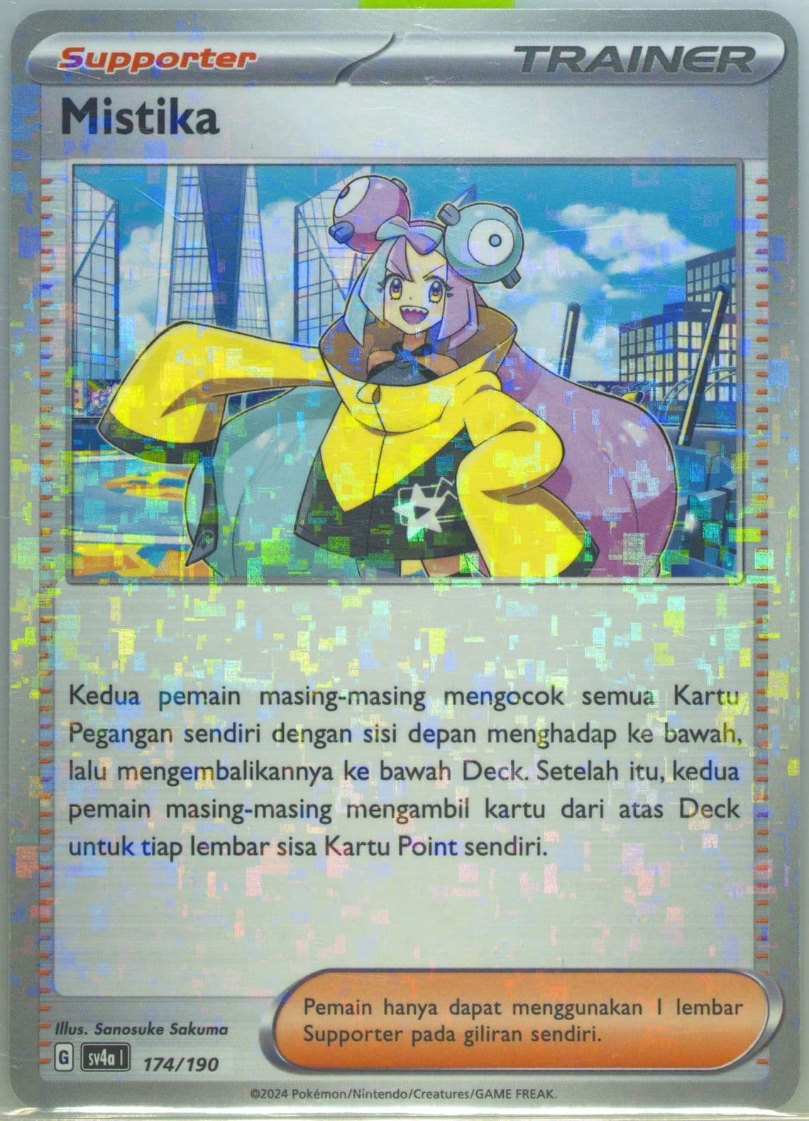 Iono Reverse Holo (174) 2024 Pokemon Indonesian Sv4a I-Shiny Treasure EX