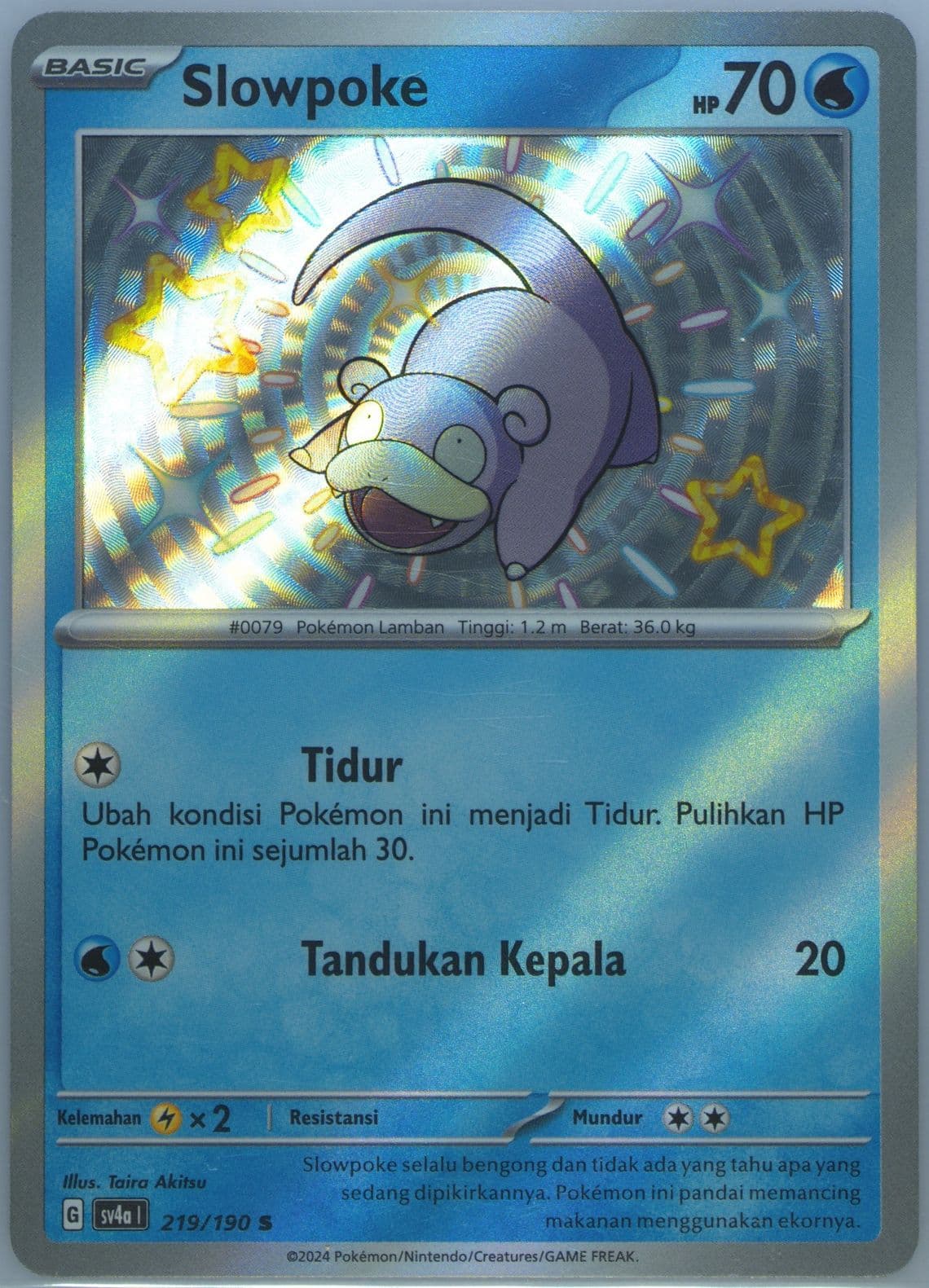 Slowpoke S (219) 2024 Pokemon Indonesian Sv4a I-Shiny Treasure EX