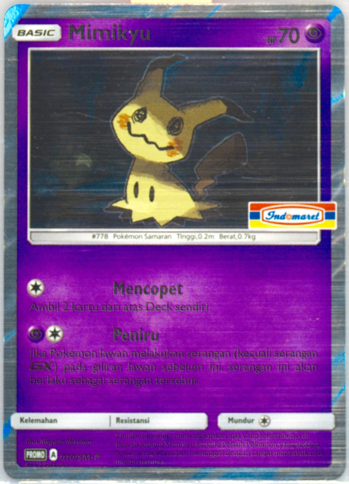 Mimikyu-Holo Indomaret Booster Pack (010) 2019 Pokemon Indonesian SM Promo