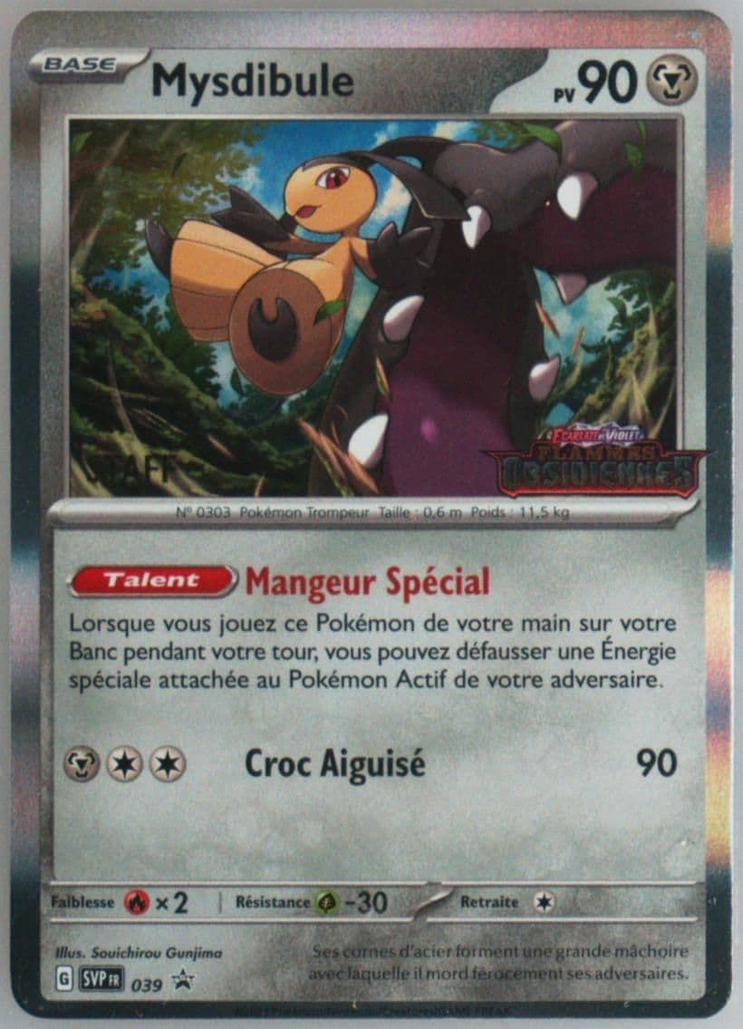 Mawile Obsidian Flames Prerelease-Staff (039) 2023 Pokemon French Svp FR-SV Black Star Promo