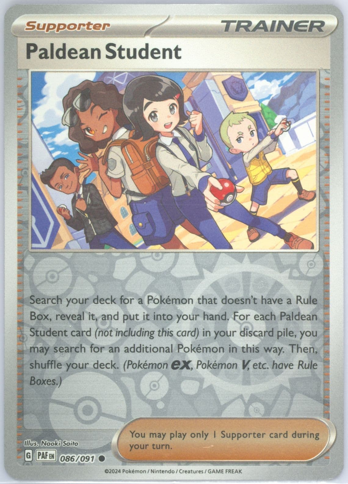 Paldean Student Reverse Holo (086) 2024 Pokemon Paf EN-Paldean Fates