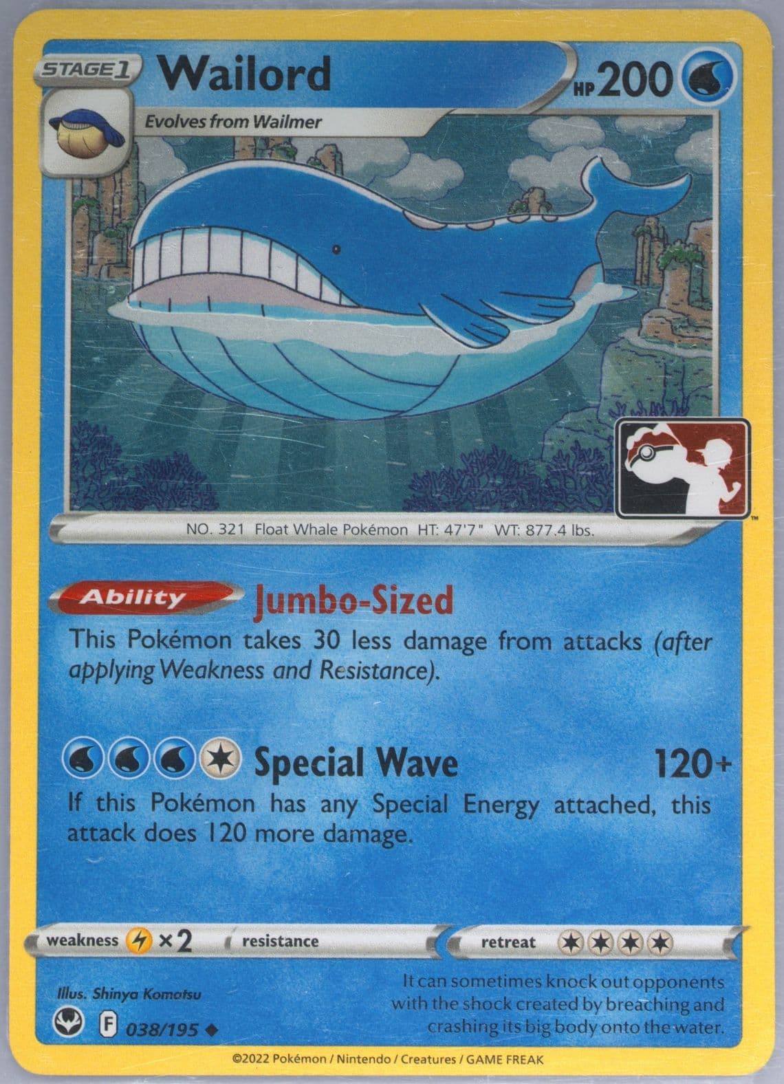 Wailord-Holo (038) 2023-2024 Pokemon Play! Pokemon Prize Pack