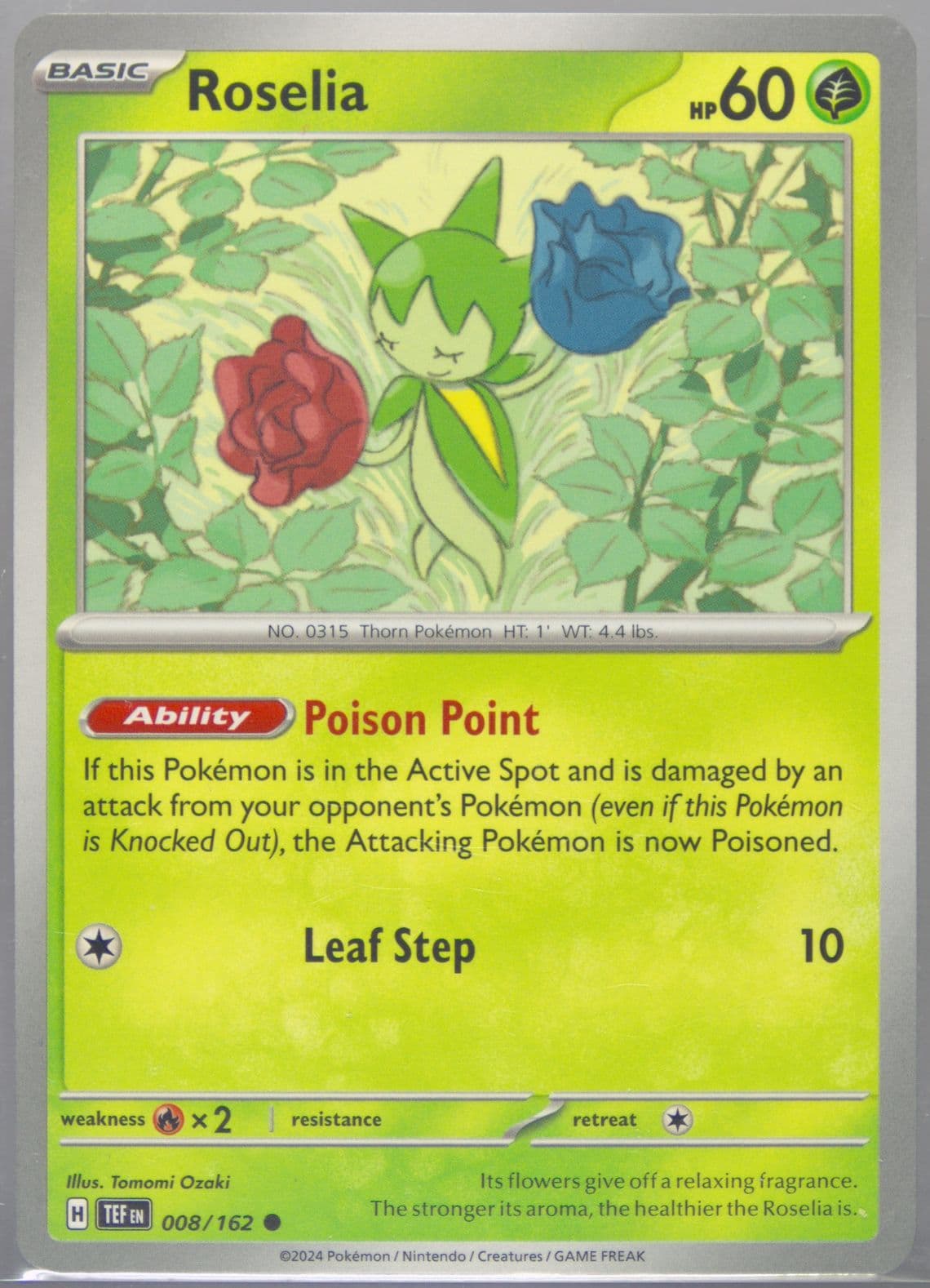 Roselia (008) 2024 Pokemon Tef EN-Temporal Forces
