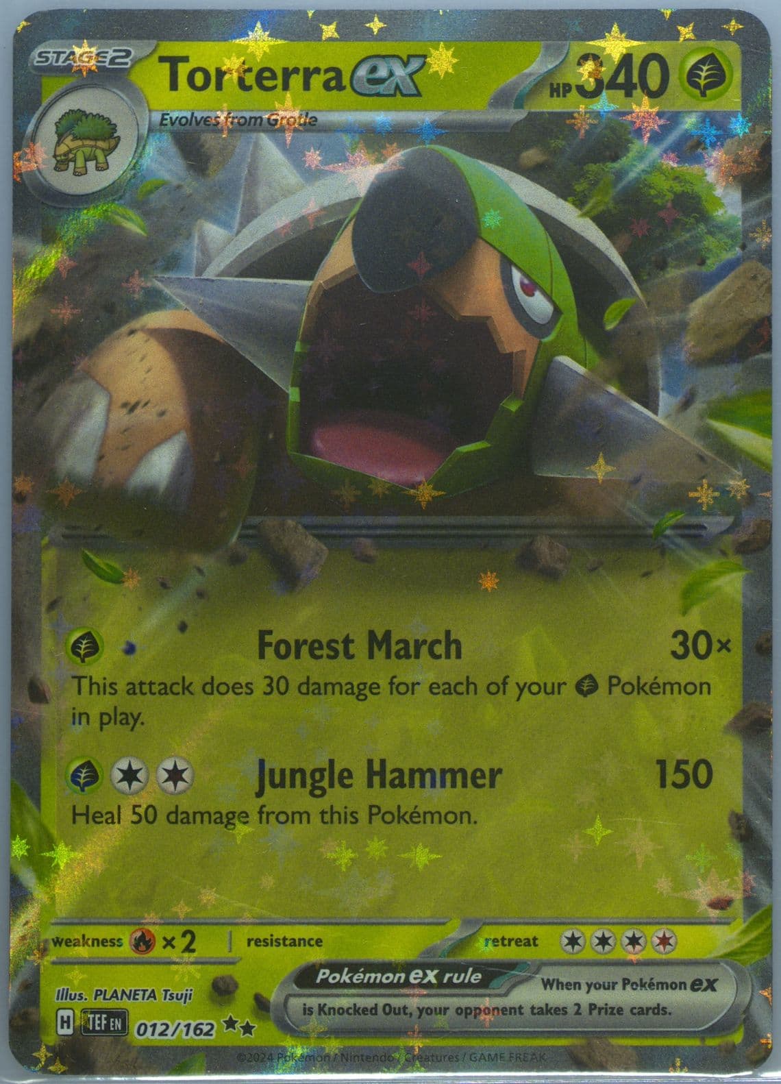 Torterra EX (012) 2024 Pokemon Tef EN-Temporal Forces