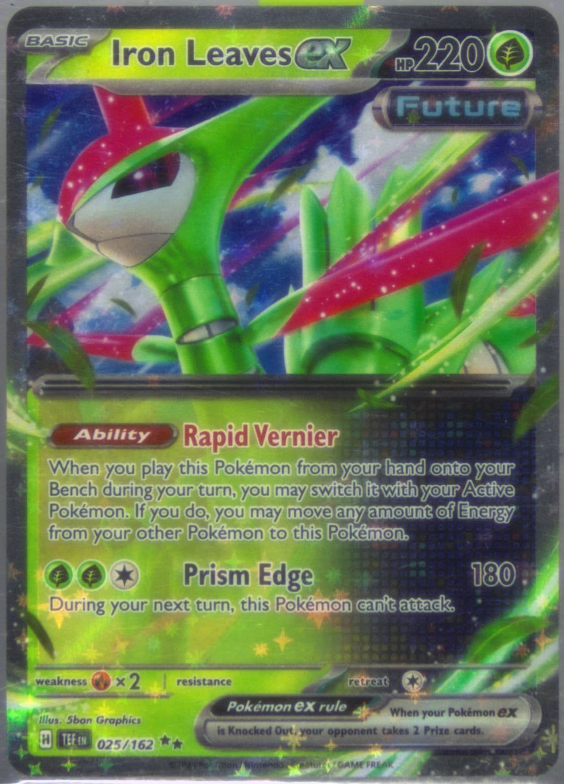 Iron Leaves EX (025) 2024 Pokemon Tef EN-Temporal Forces