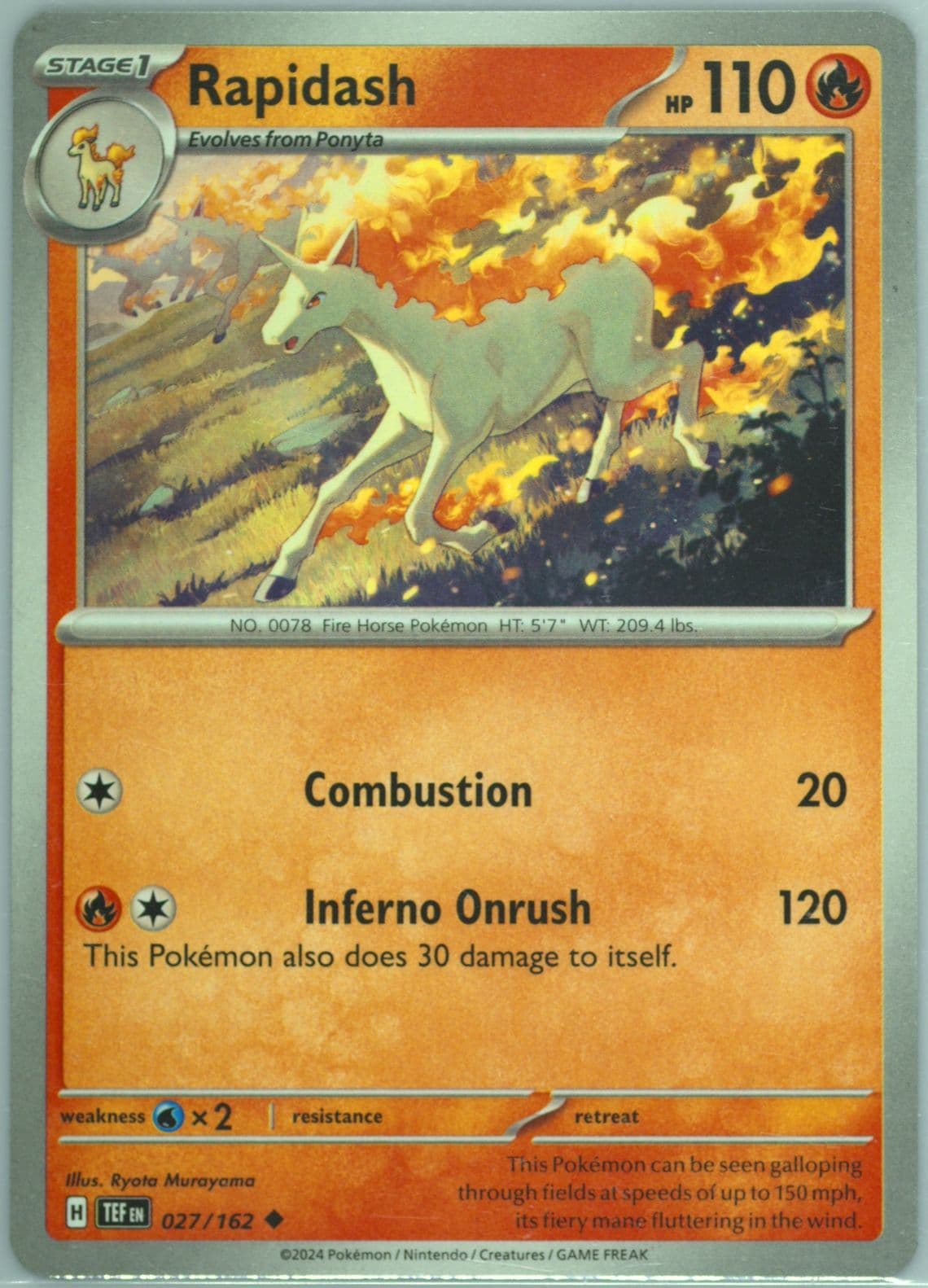 Rapidash (027) 2024 Pokemon Tef EN-Temporal Forces