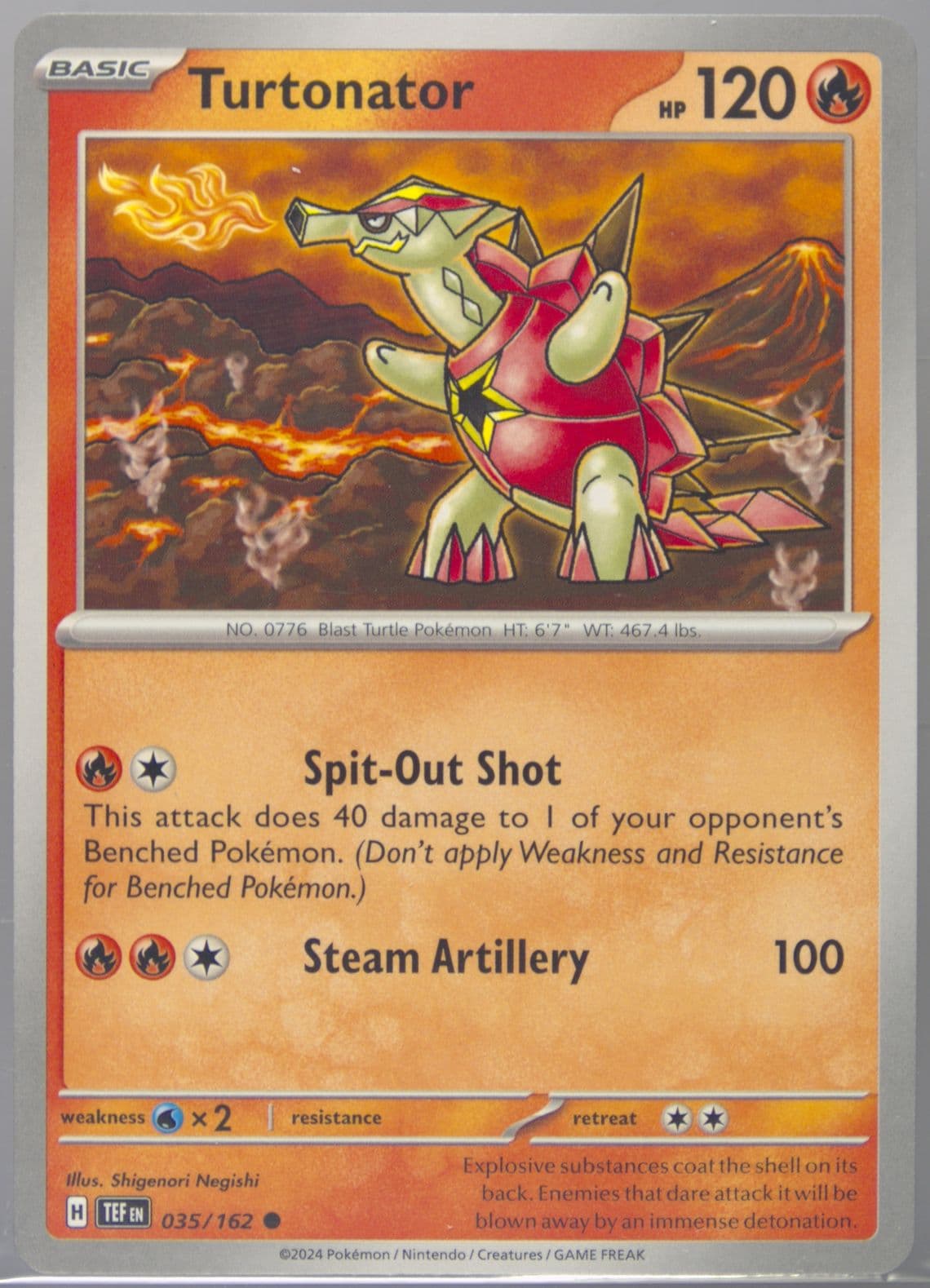 Turtonator (035) 2024 Pokemon Tef EN-Temporal Forces