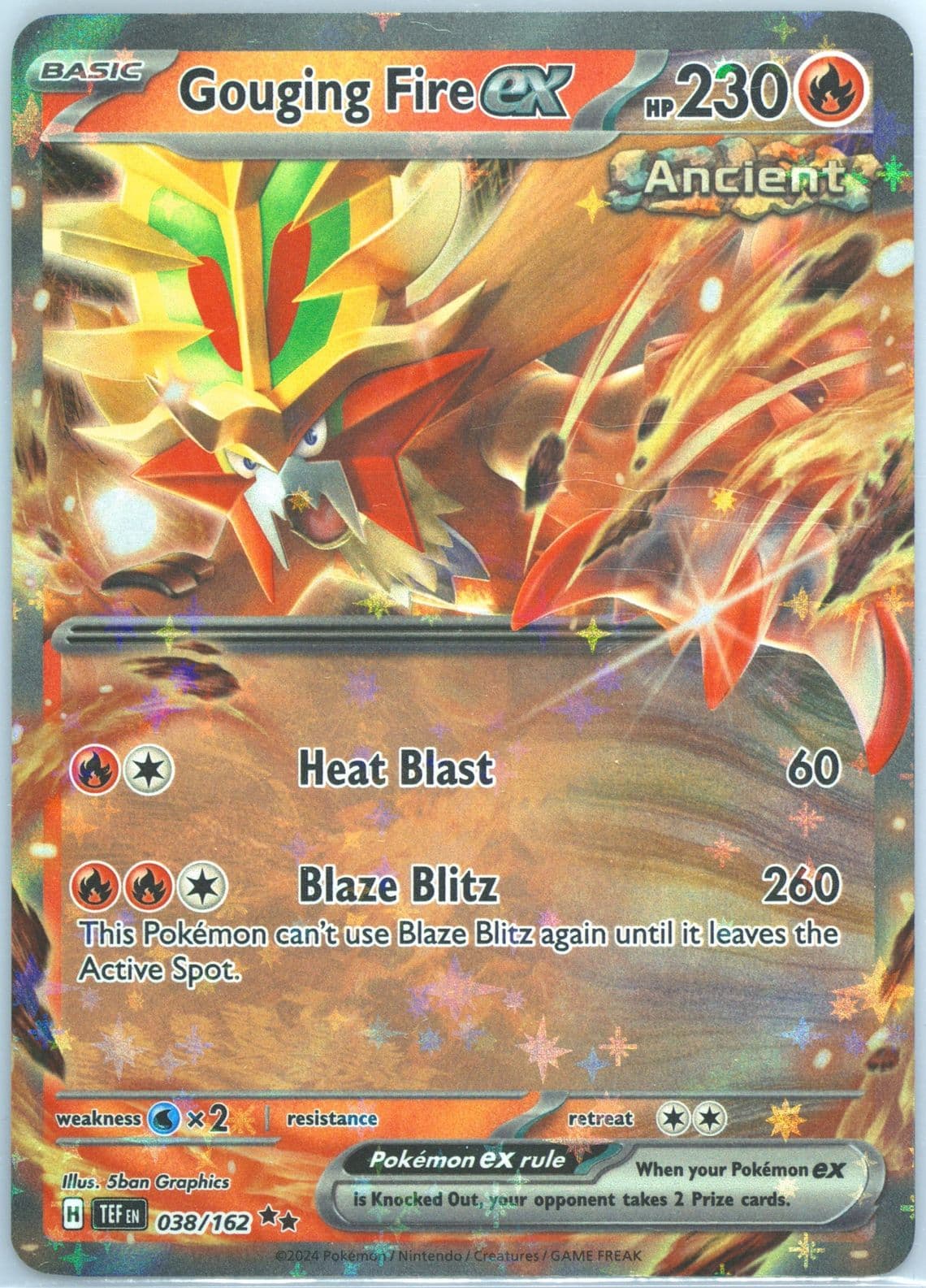 Gouging Fire EX (038) 2024 Pokemon Tef EN-Temporal Forces
