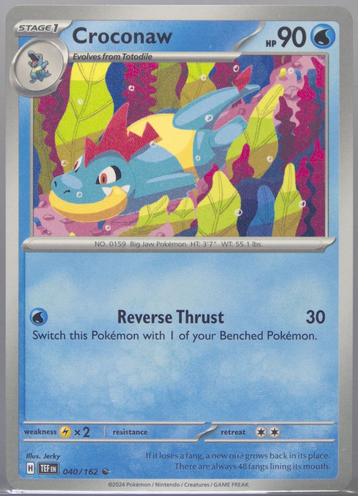 Croconaw (040) 2024 Pokemon Tef EN-Temporal Forces