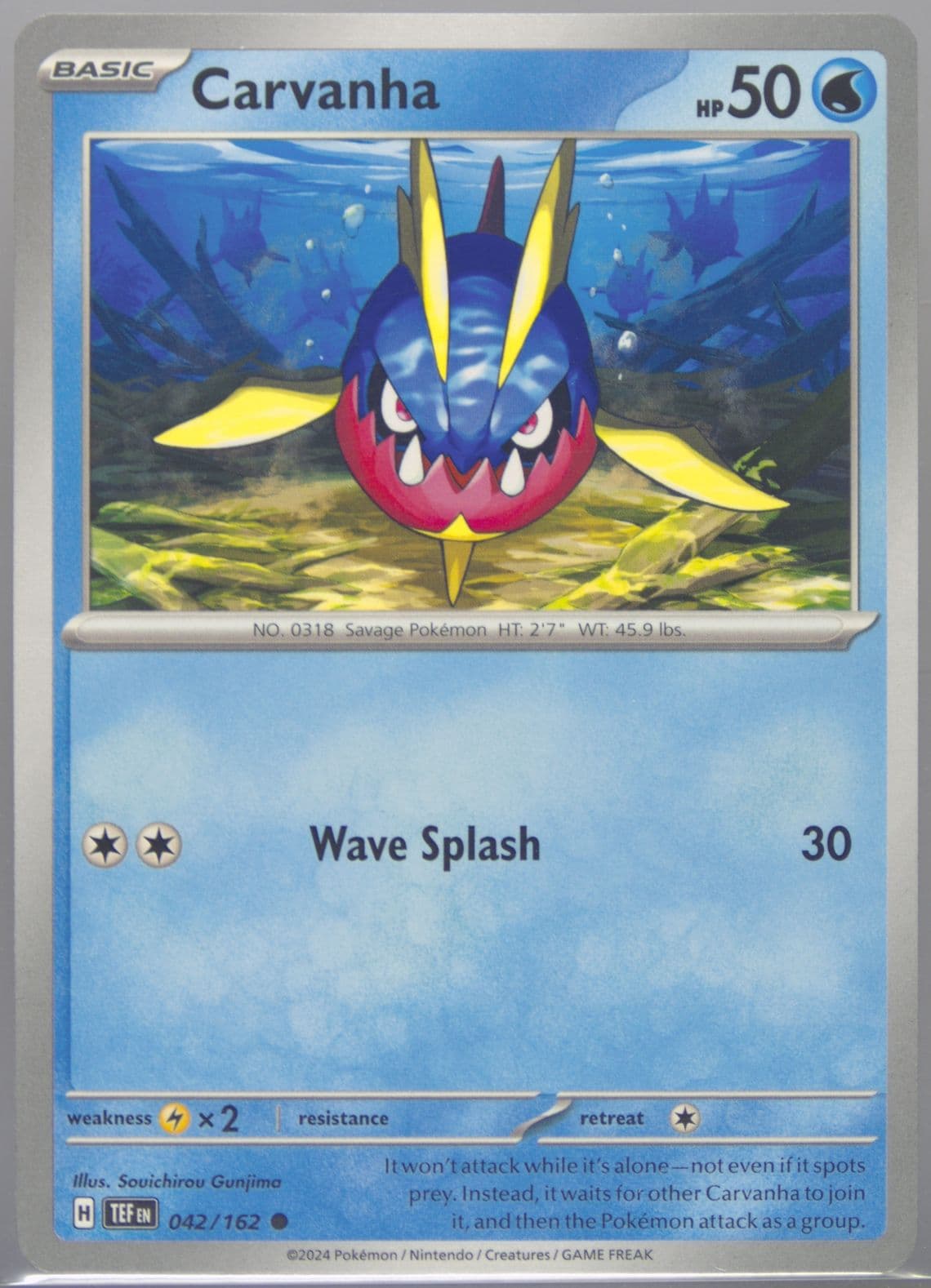 Carvanha (042) 2024 Pokemon Tef EN-Temporal Forces