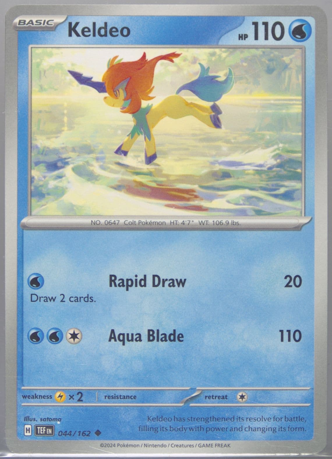 Keldeo (044) 2024 Pokemon Tef EN-Temporal Forces