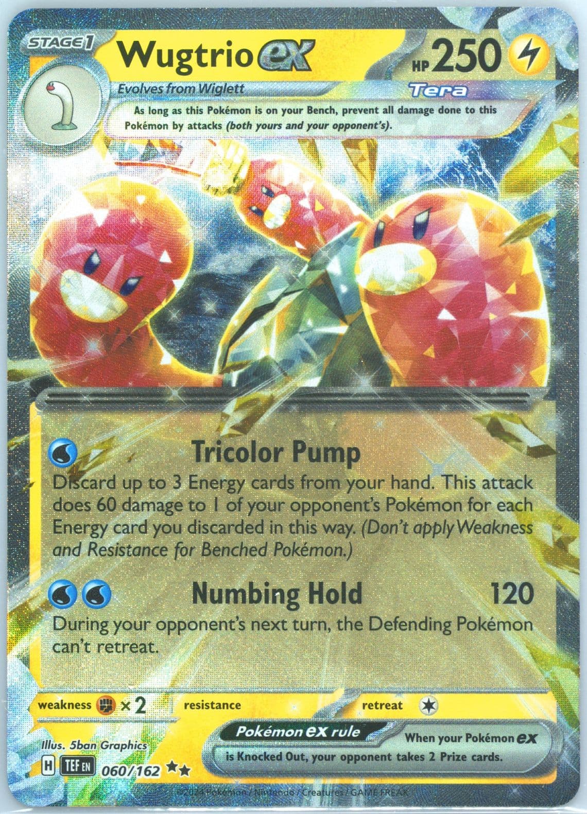 Wugtrio EX (060) 2024 Pokemon Tef EN-Temporal Forces